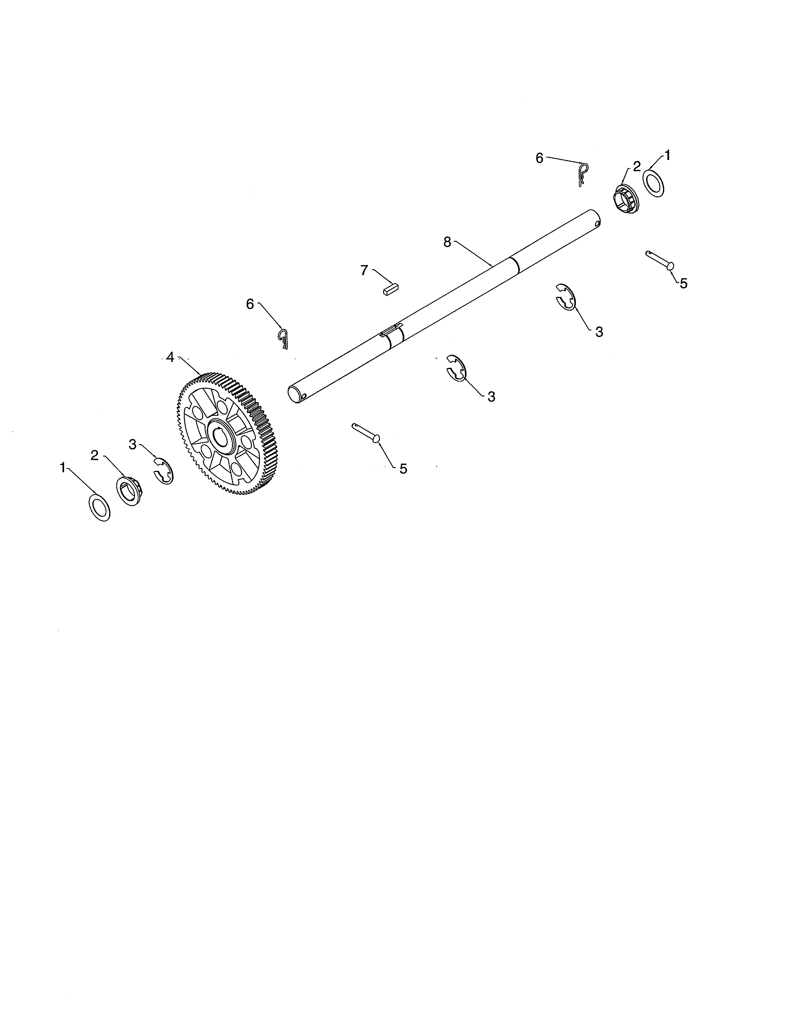 Poulan PR270A-96192009600 axle shaft diagram