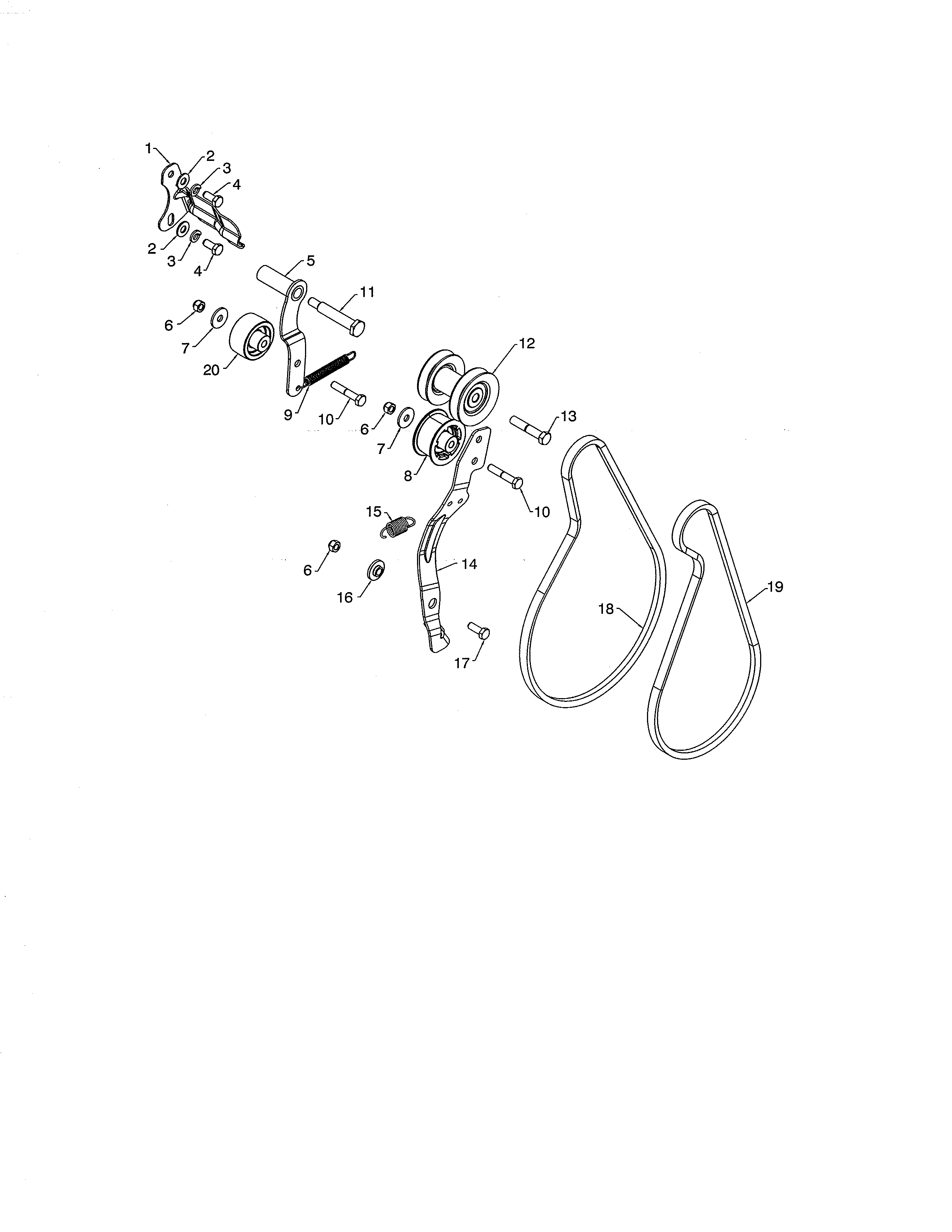 Poulan PR270A-96192009600 pulleys/belts diagram