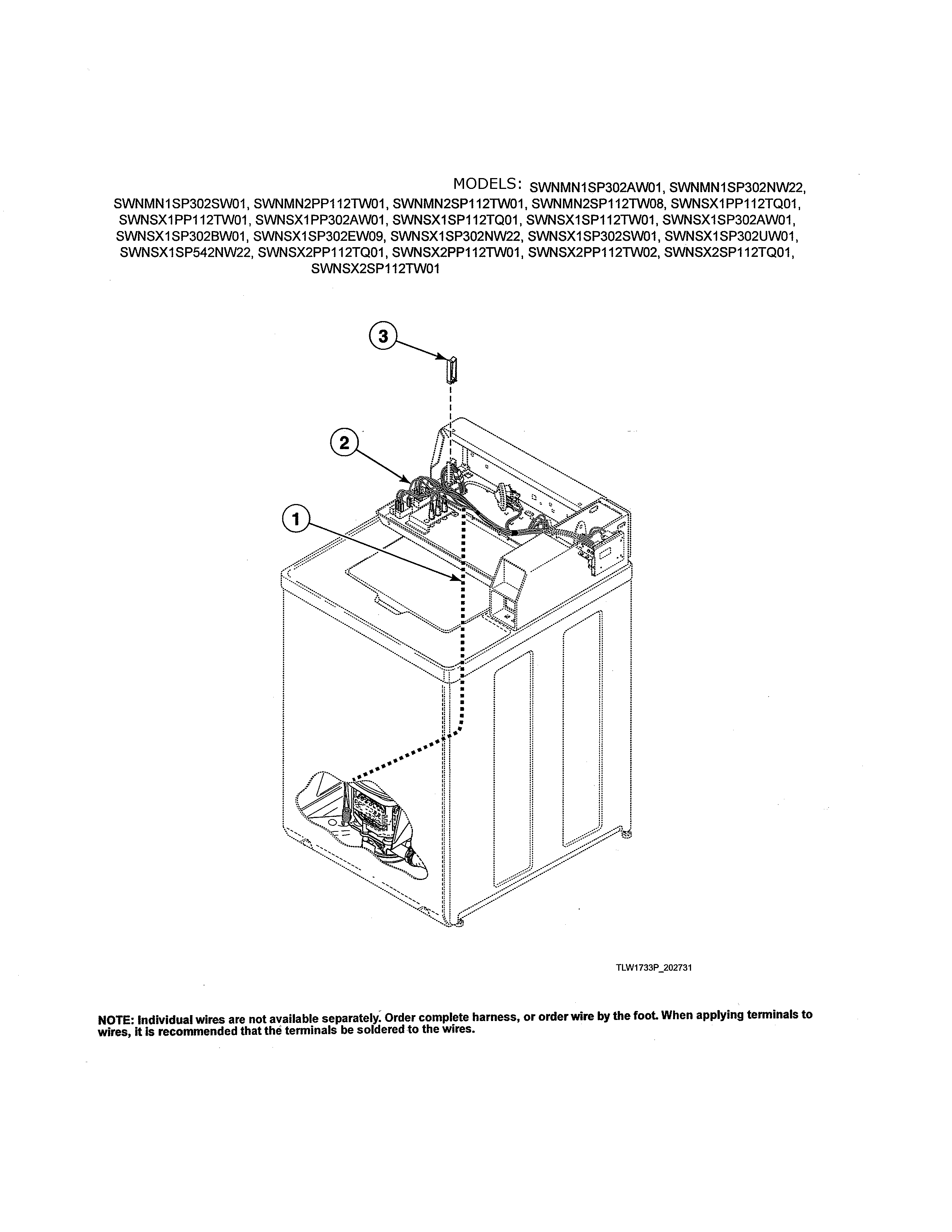 Alliance SWNLX1SP122DW01 wire harness/wires diagram