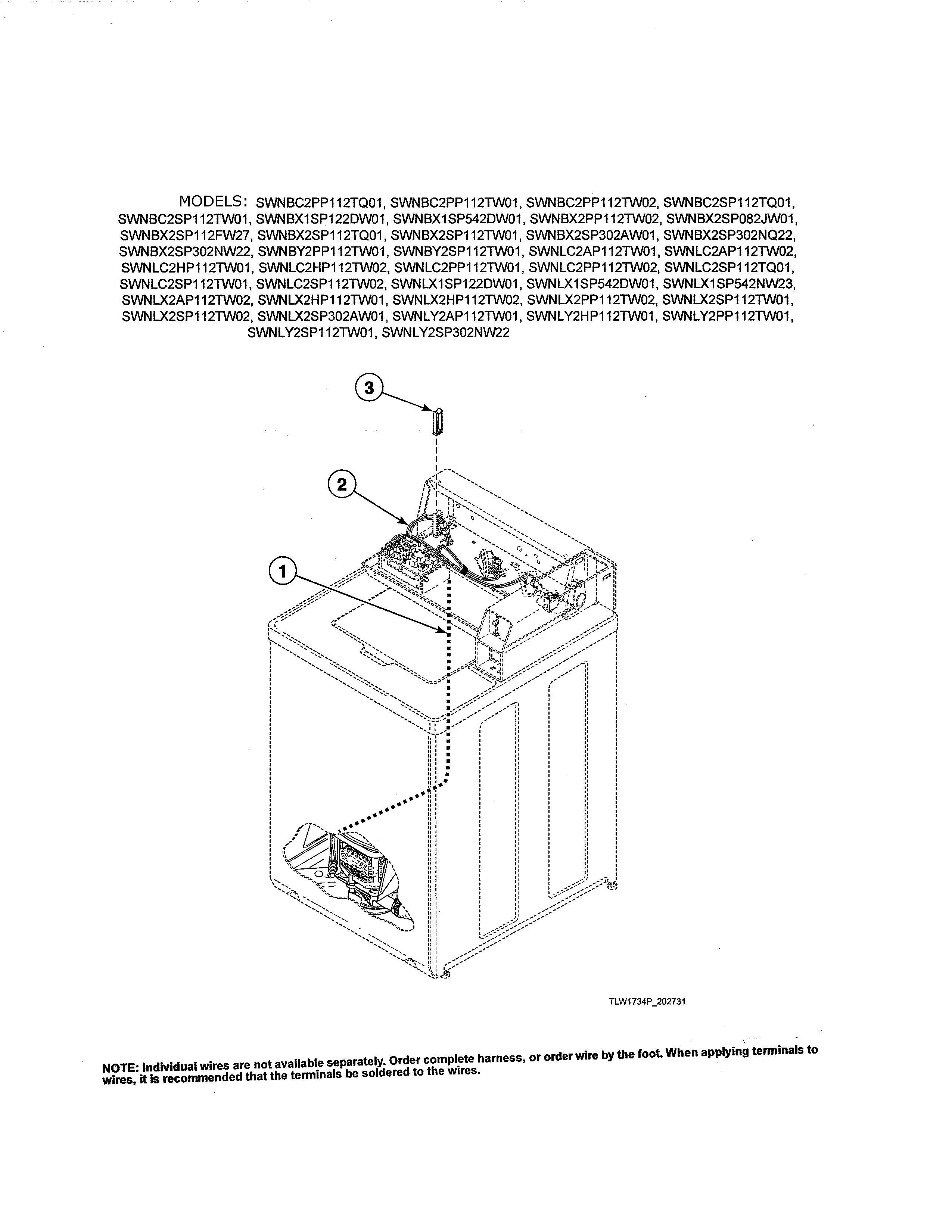Alliance SWNLX1SP122DW01 wire harness/wires diagram