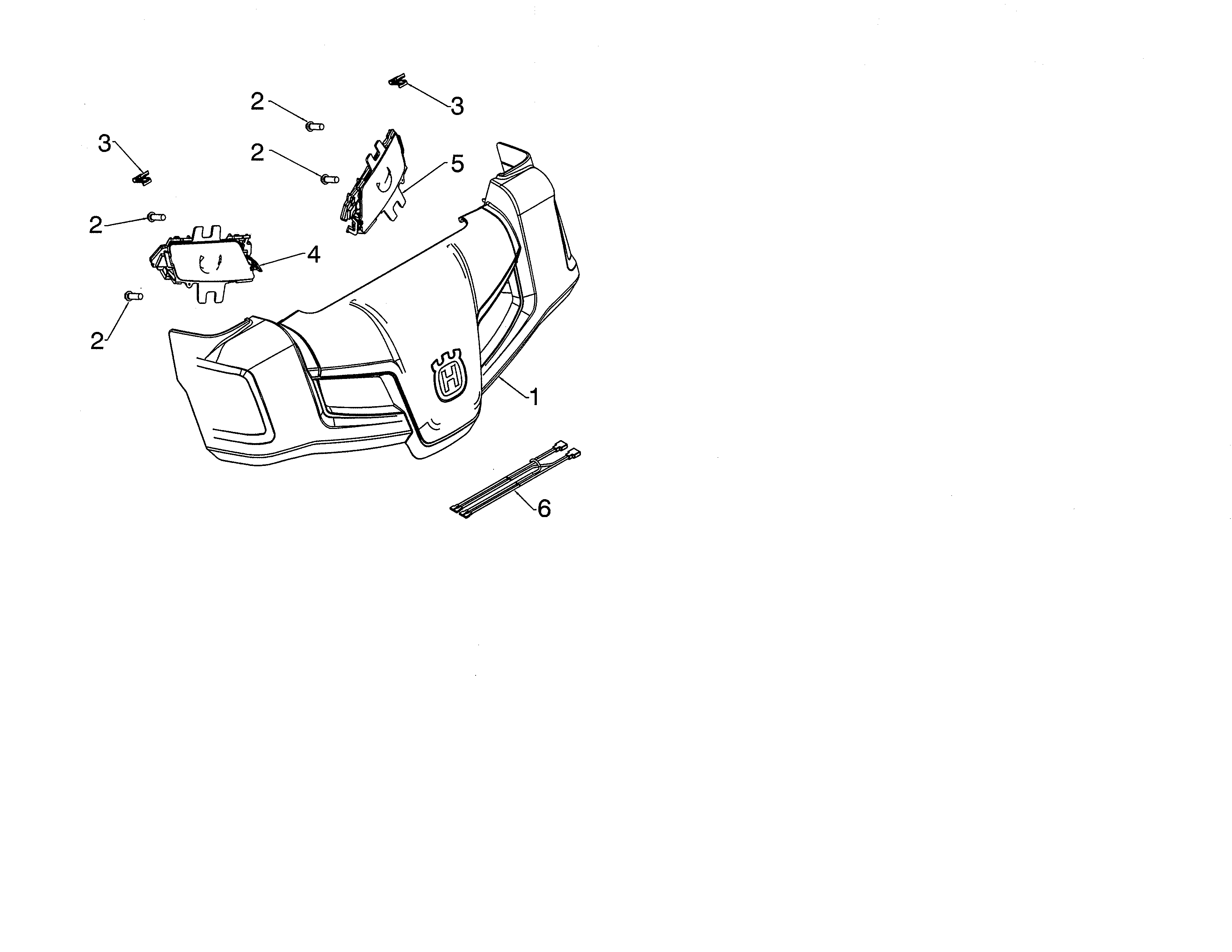 Husqvarna ST224-96193009602 console cover diagram