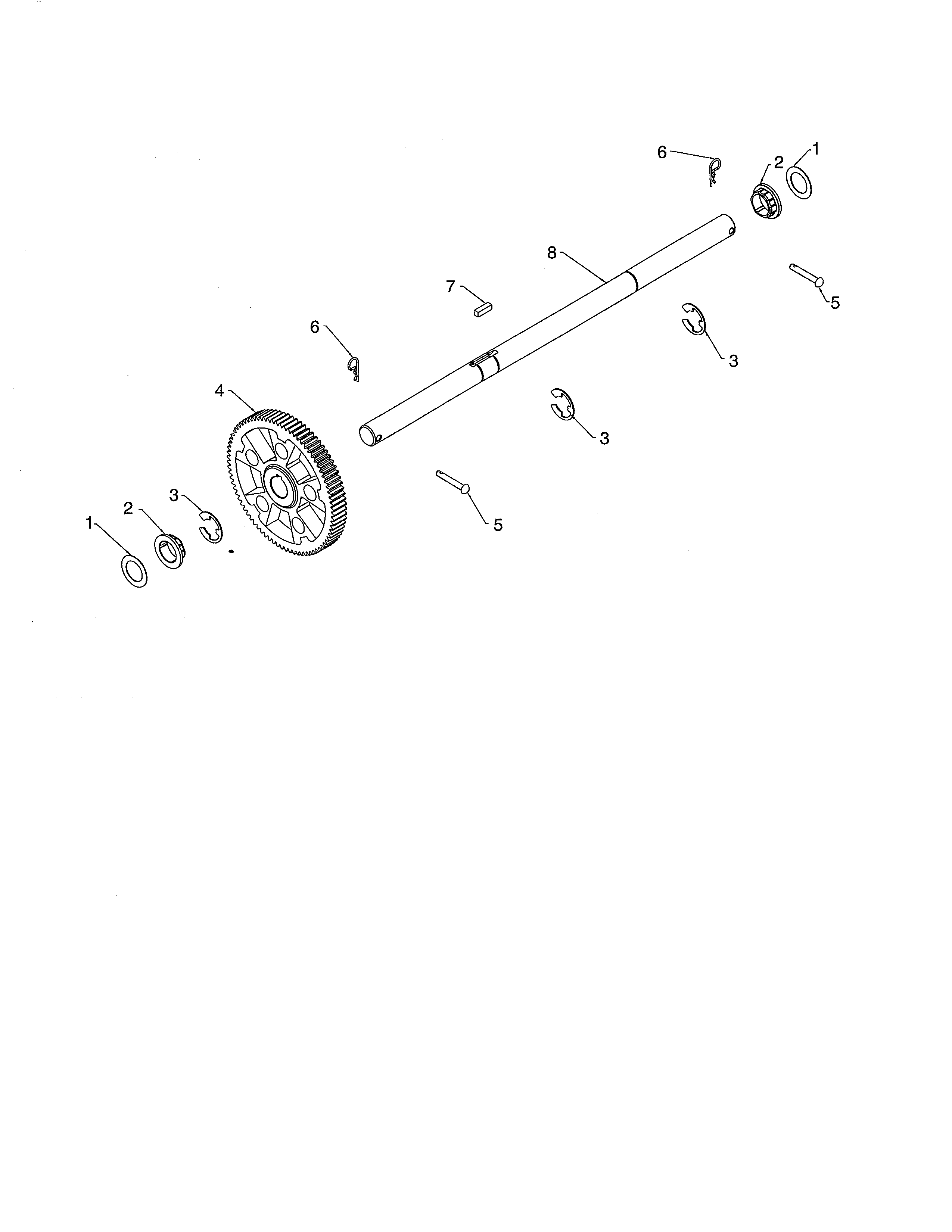 Husqvarna ST224-96193009602 axle shaft diagram