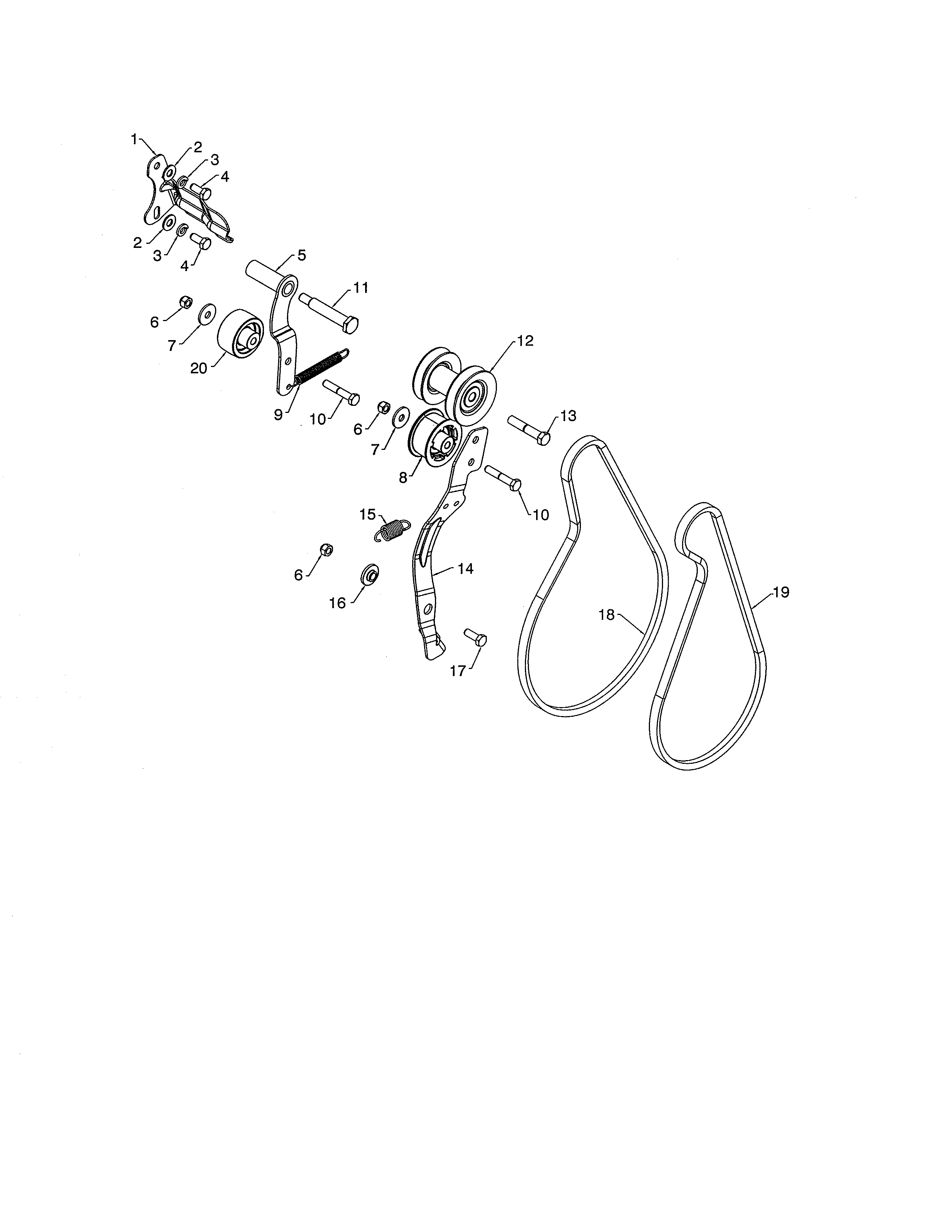 Husqvarna ST224-96193009602 pulleys/belts diagram