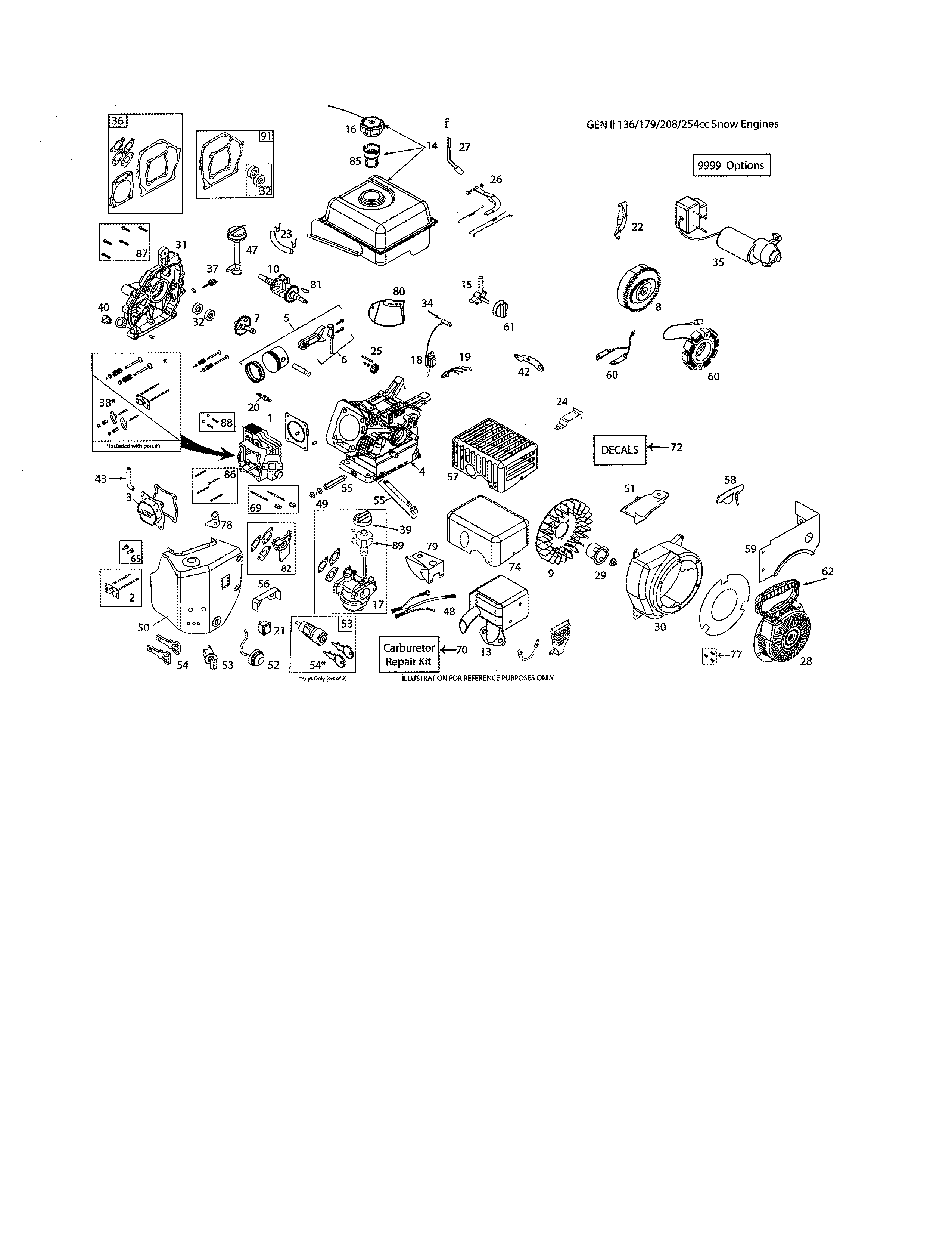 Husqvarna ST224-96193009602 engine, lct diagram