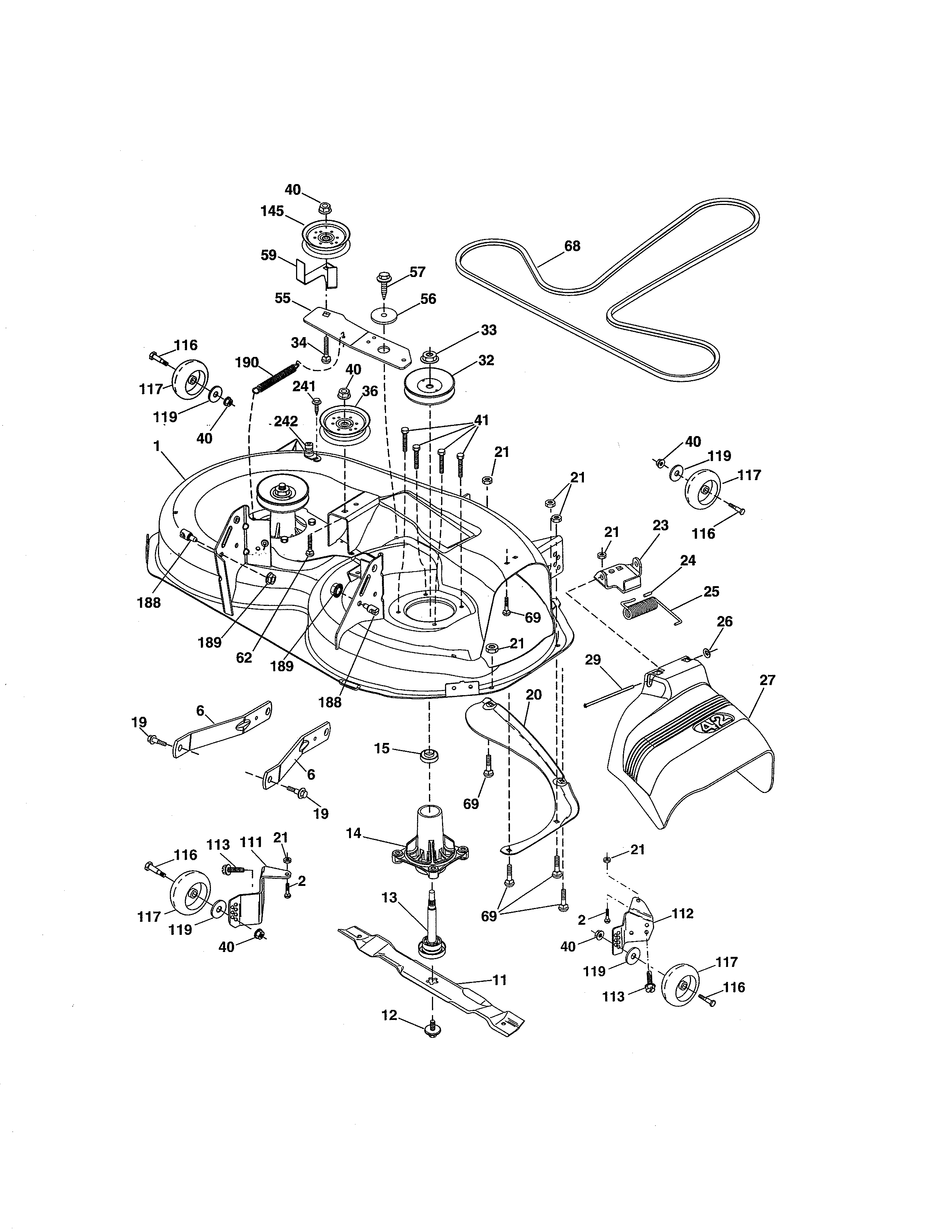 Craftsman 917990420 mower deck diagram