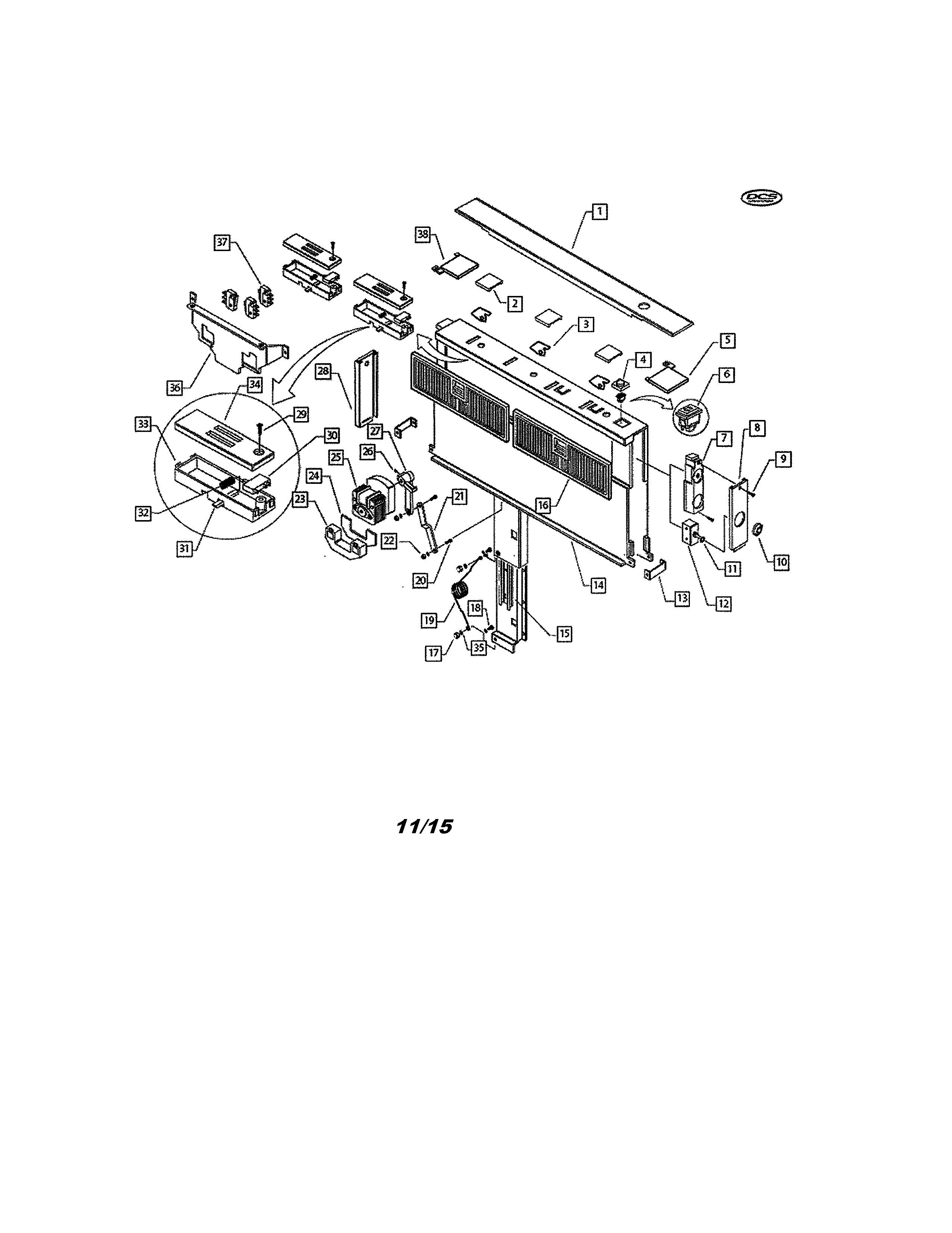 DCS DD-30SS upper plenum components diagram