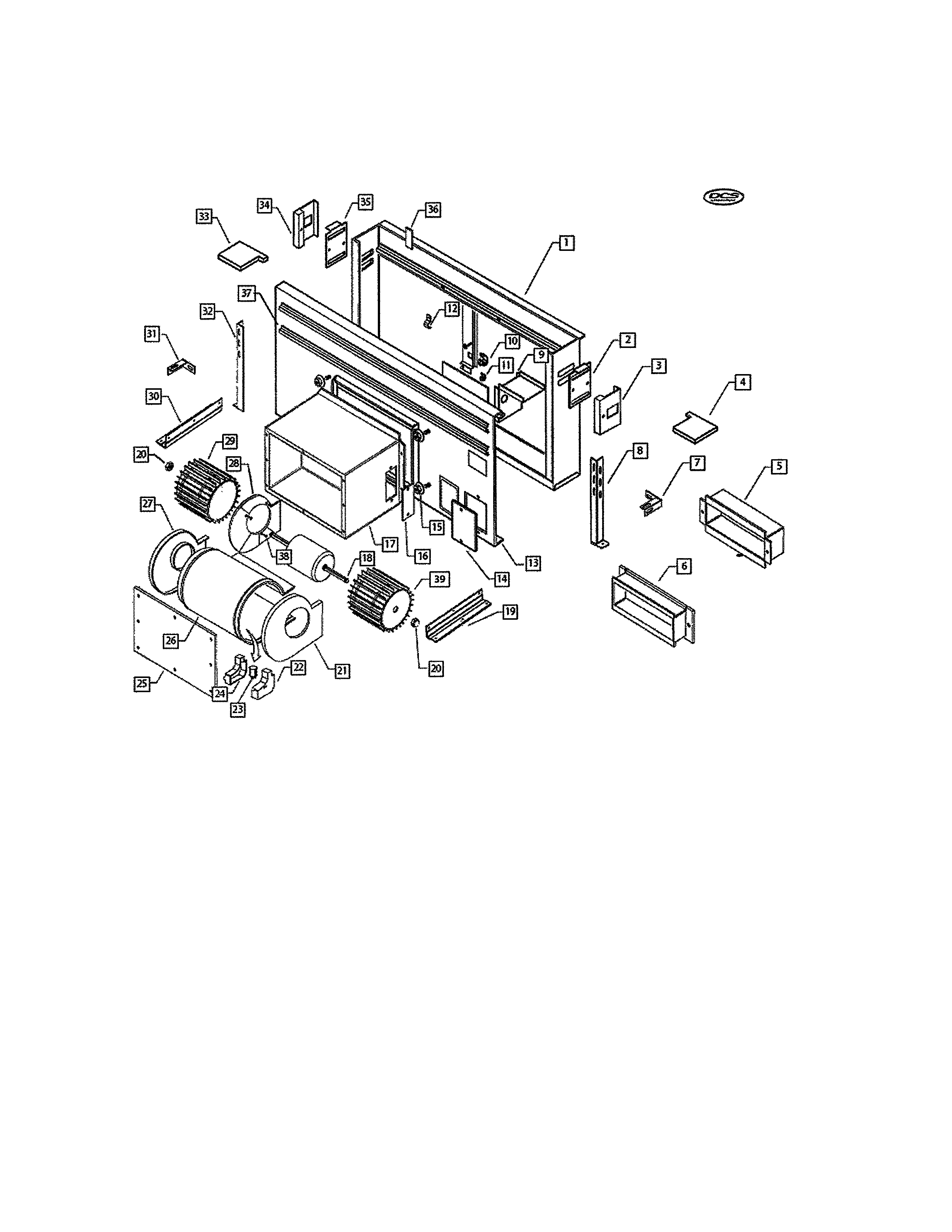 DCS DD-30SS lower plenum components diagram