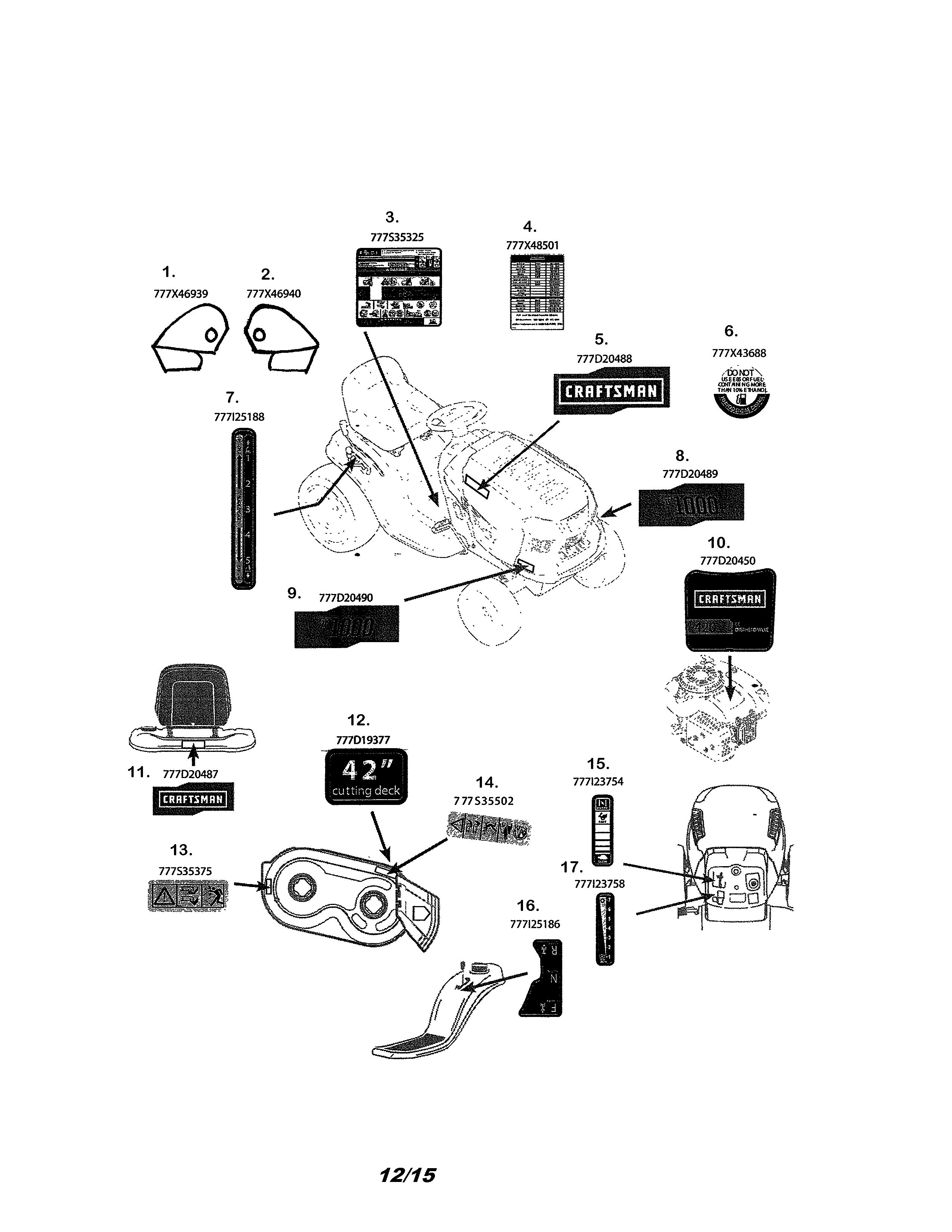 Craftsman 247203705 decals diagram