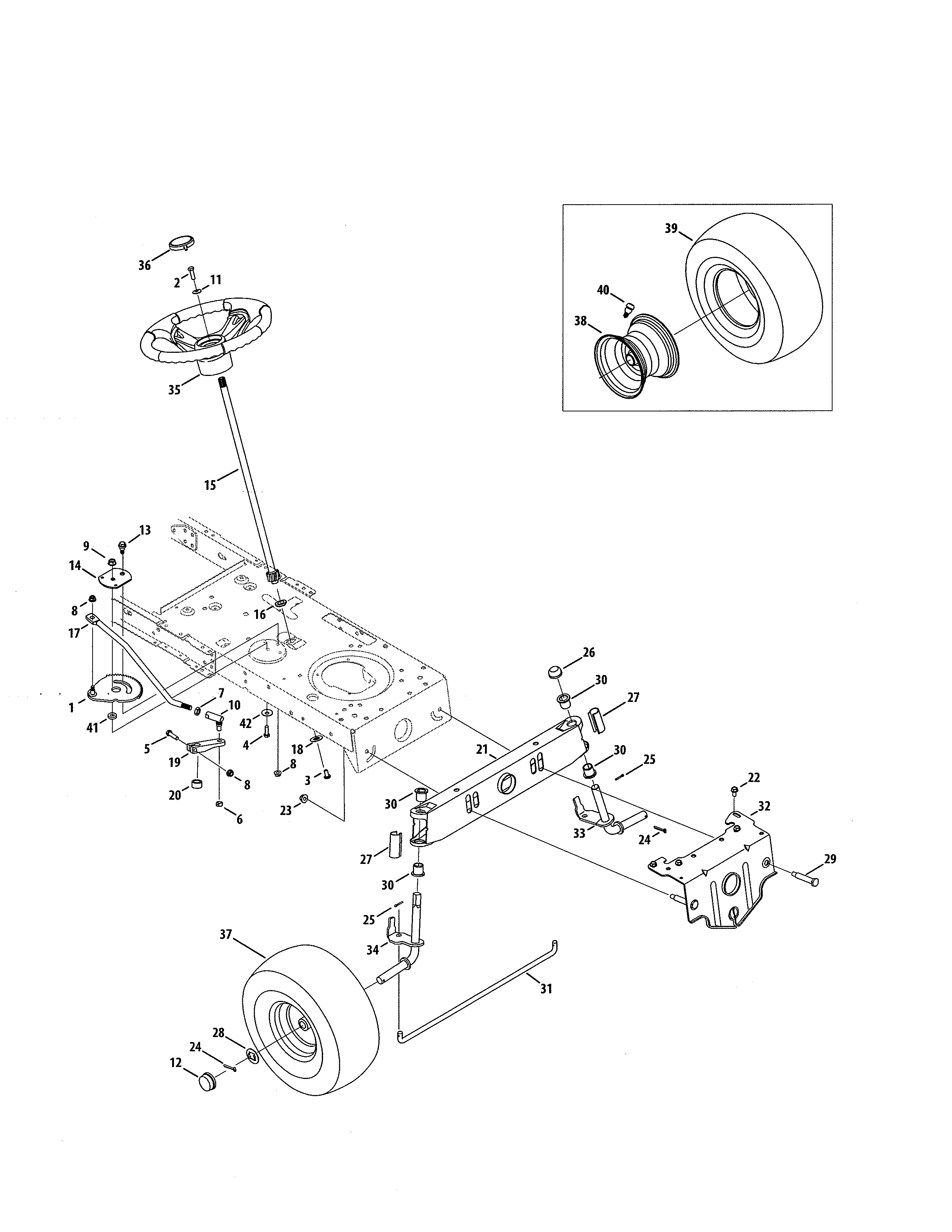 Craftsman 247203705 steering/wheels diagram