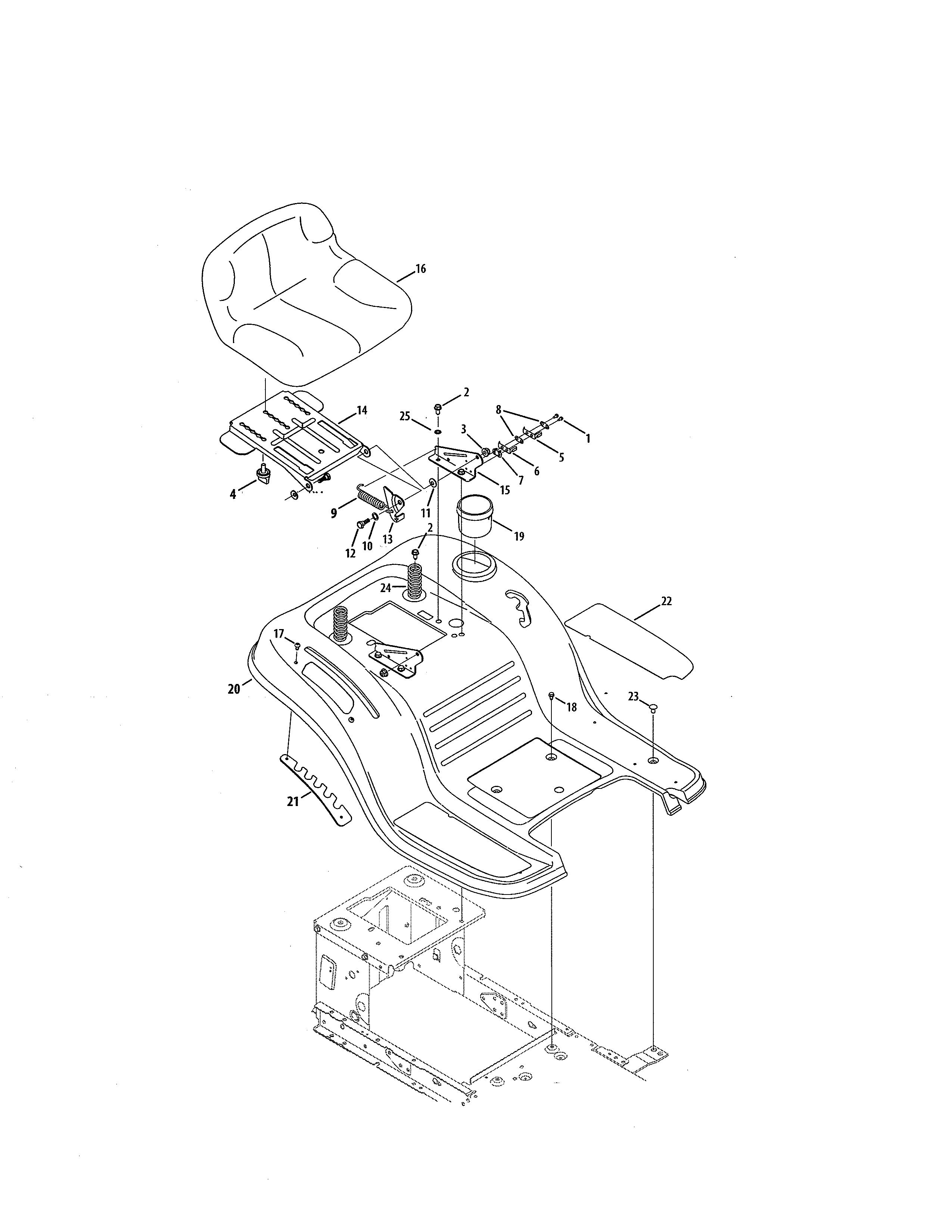 Craftsman 247203705 seat/fender diagram