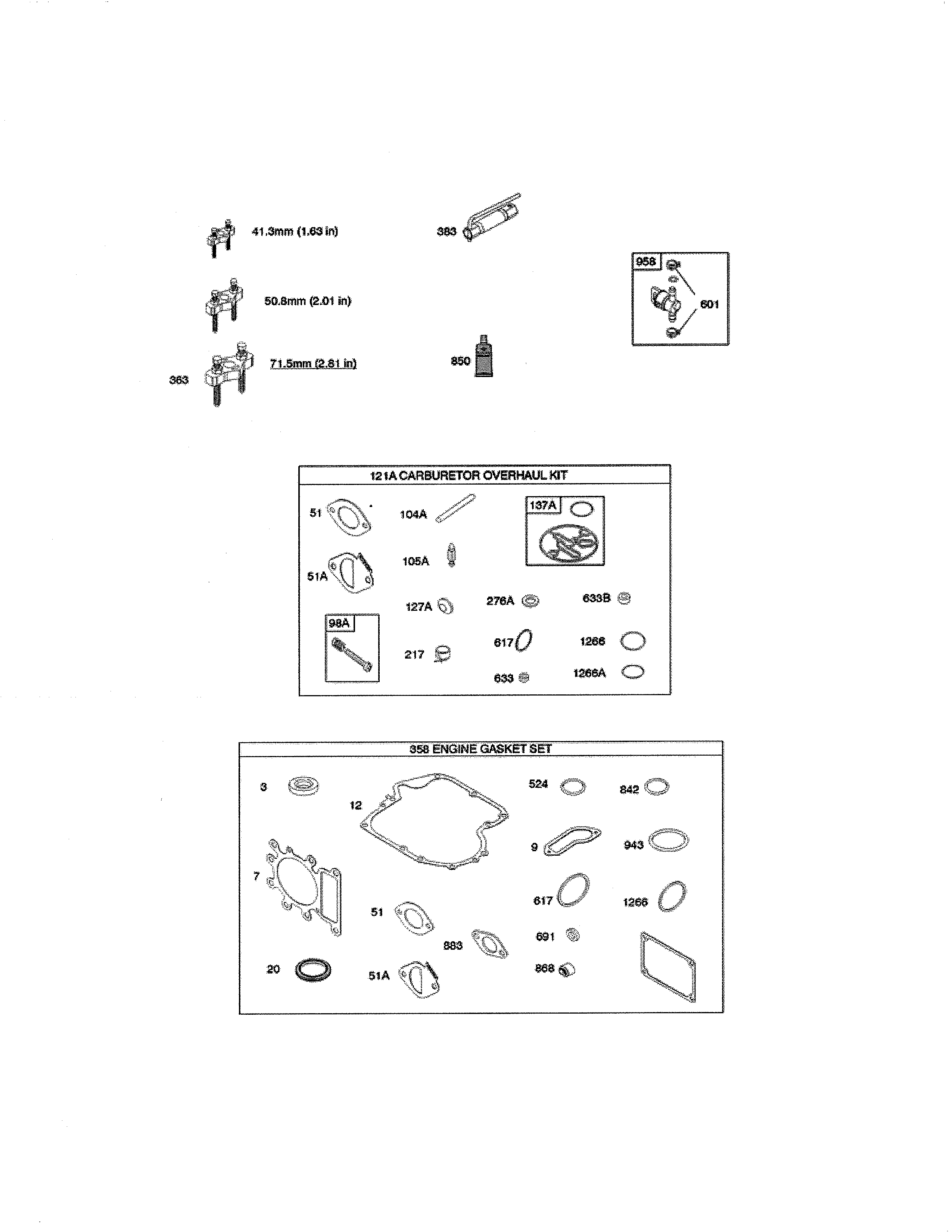 Craftsman 247203741 gasket sets diagram