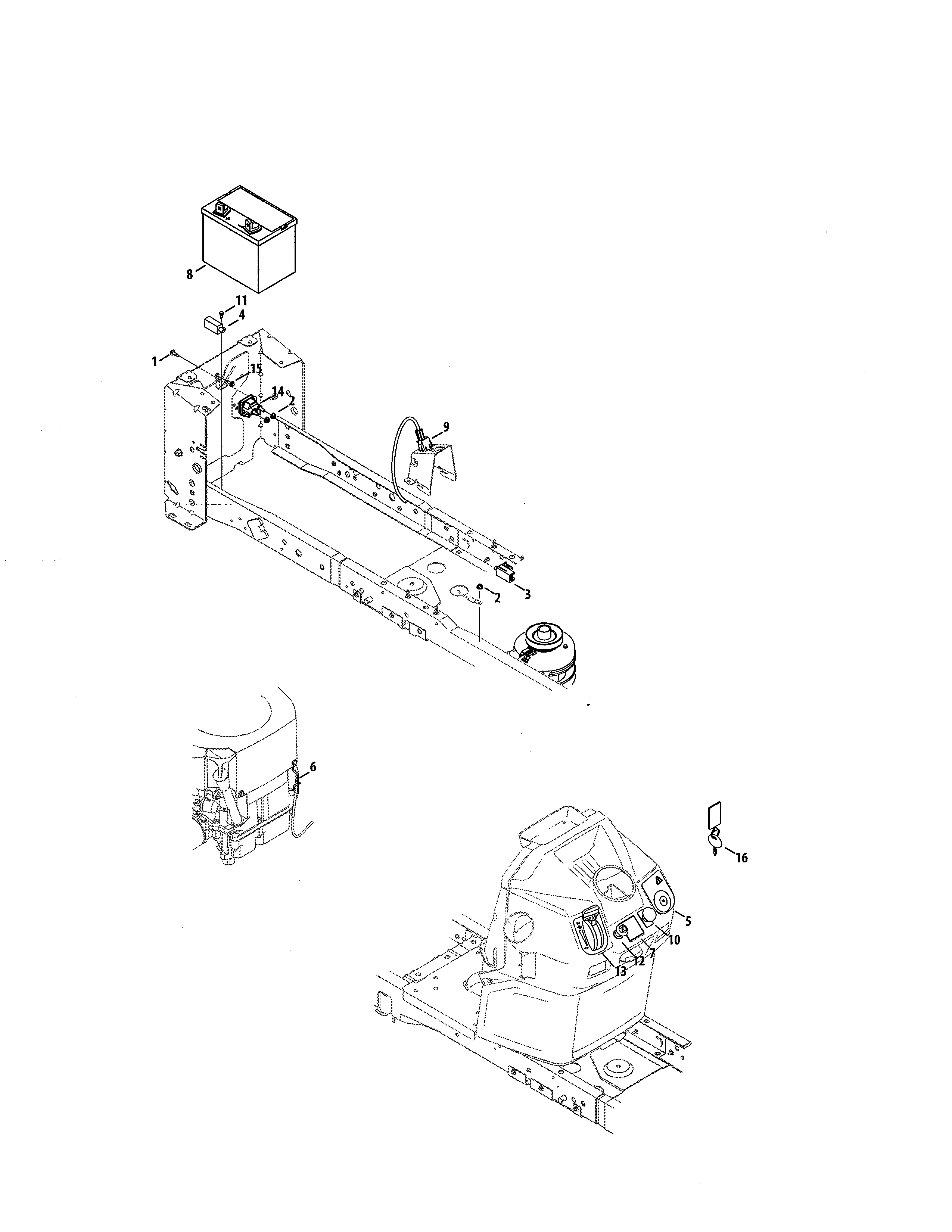 Craftsman 247204380 battery/dash harness diagram