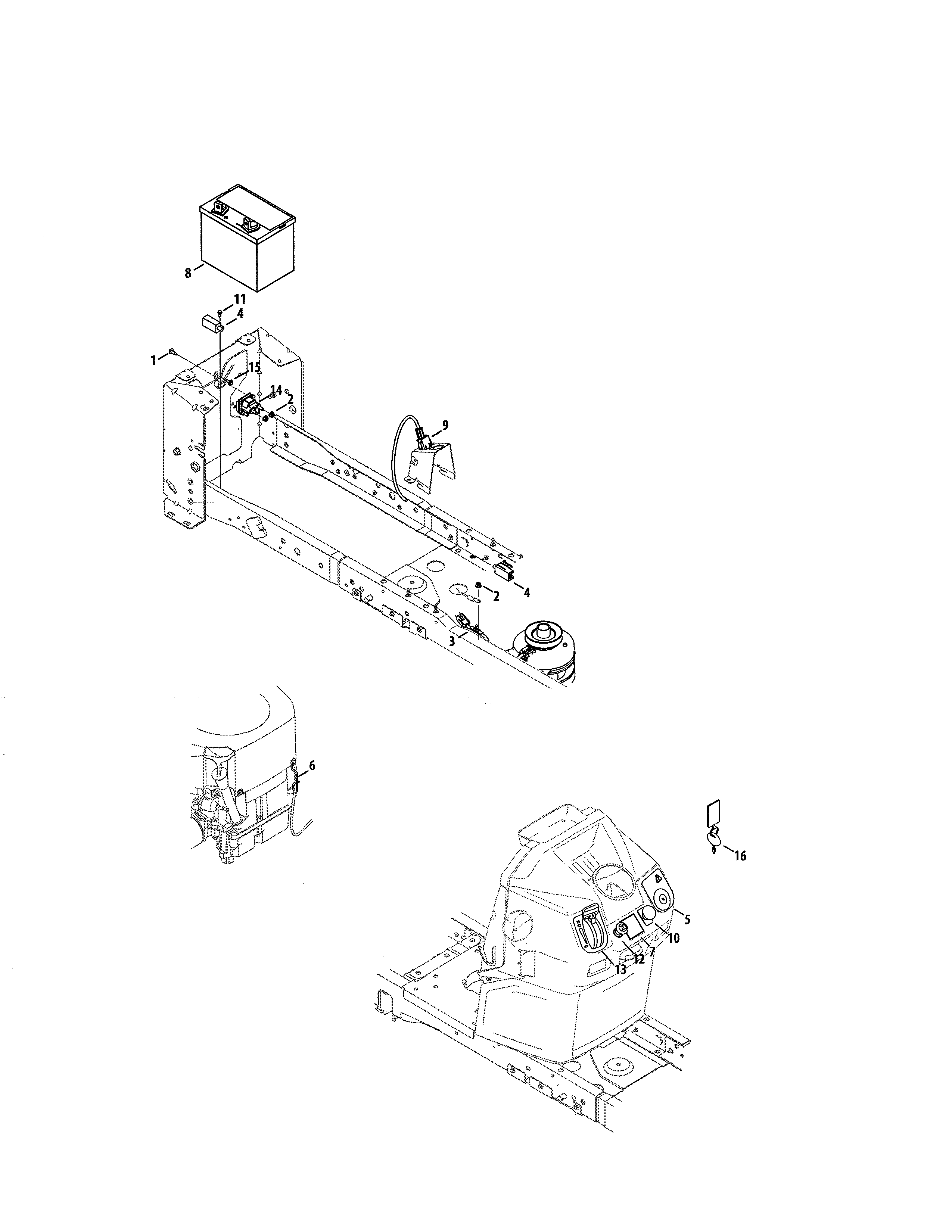 Craftsman 247204390 battery/dash harness diagram