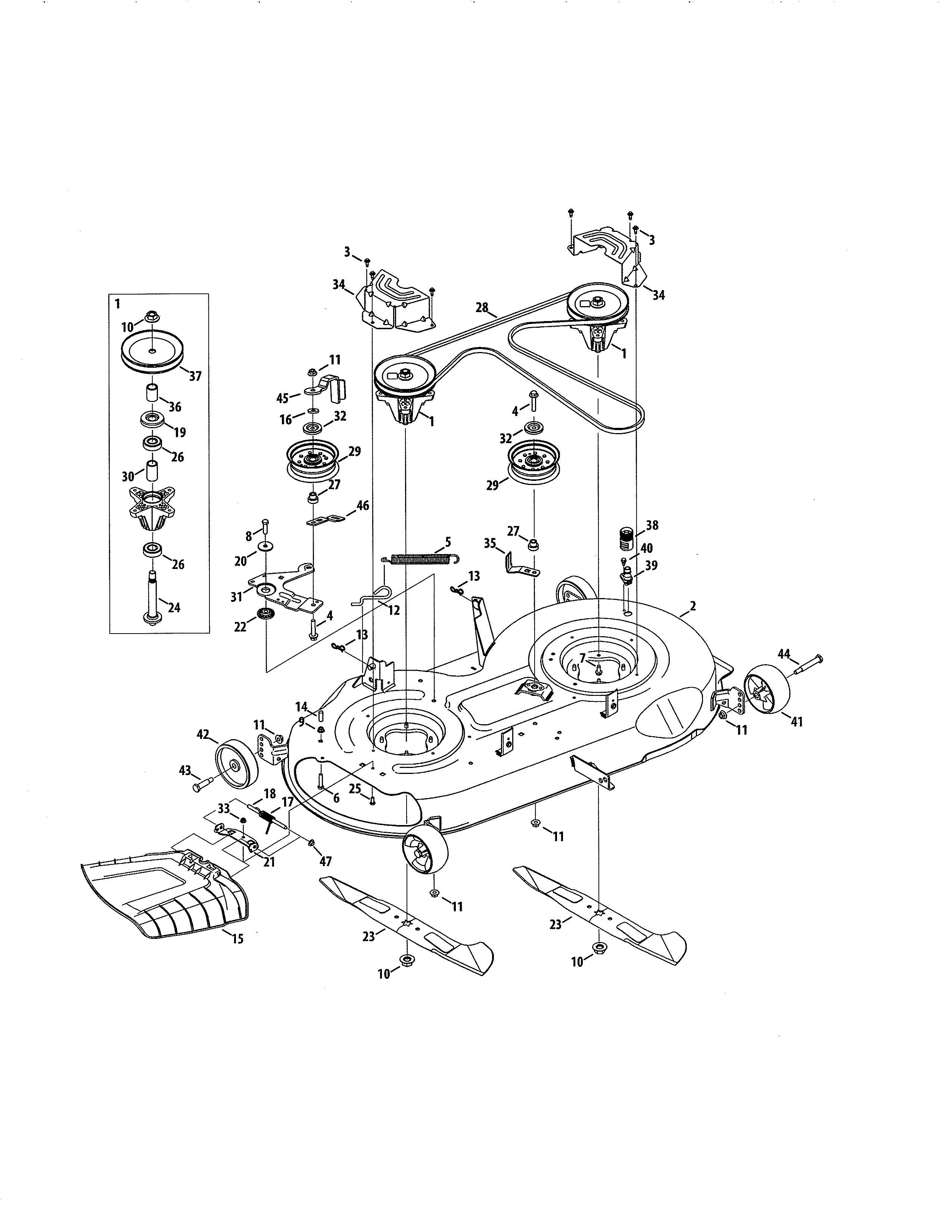 Craftsman 247204390 deck/spindle diagram
