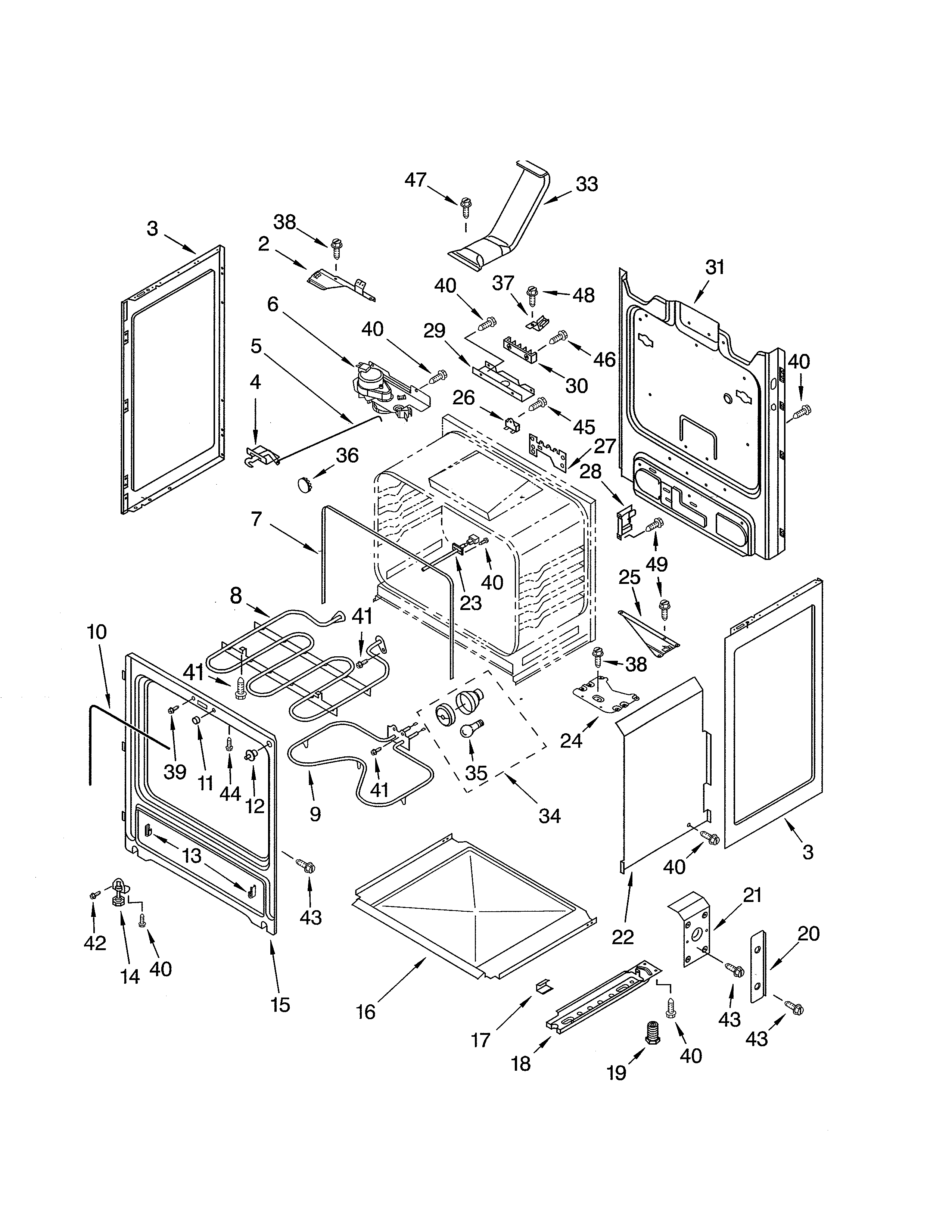 Kenmore 66592144300 chassis diagram