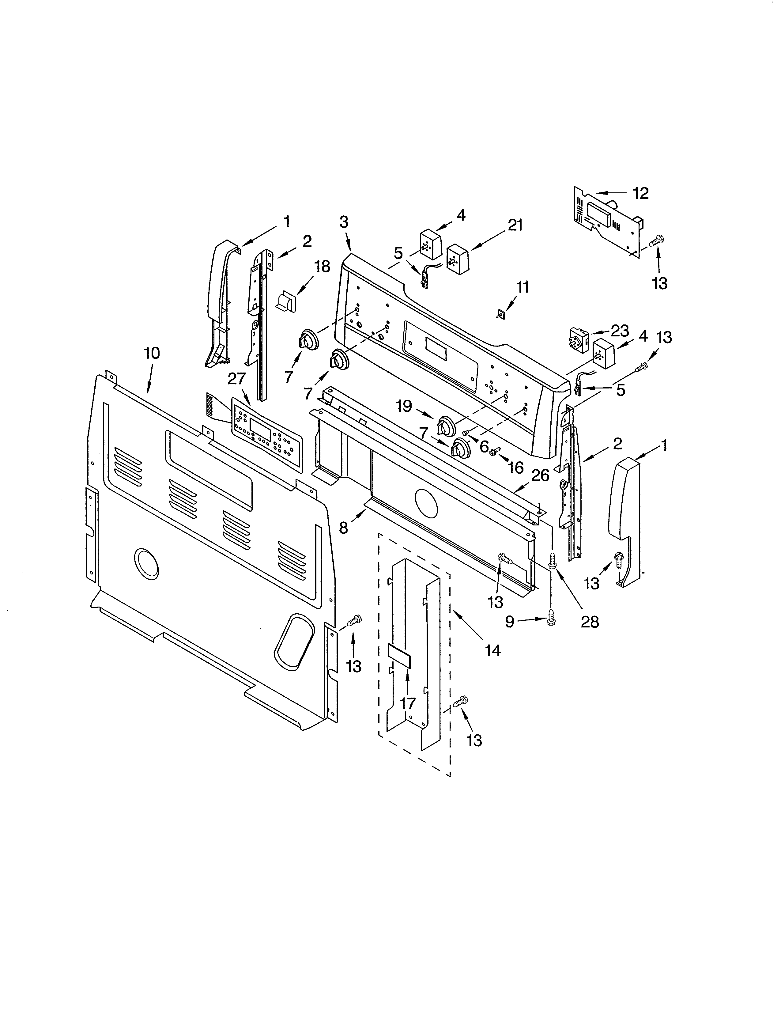 Kenmore 66592144300 control panel diagram
