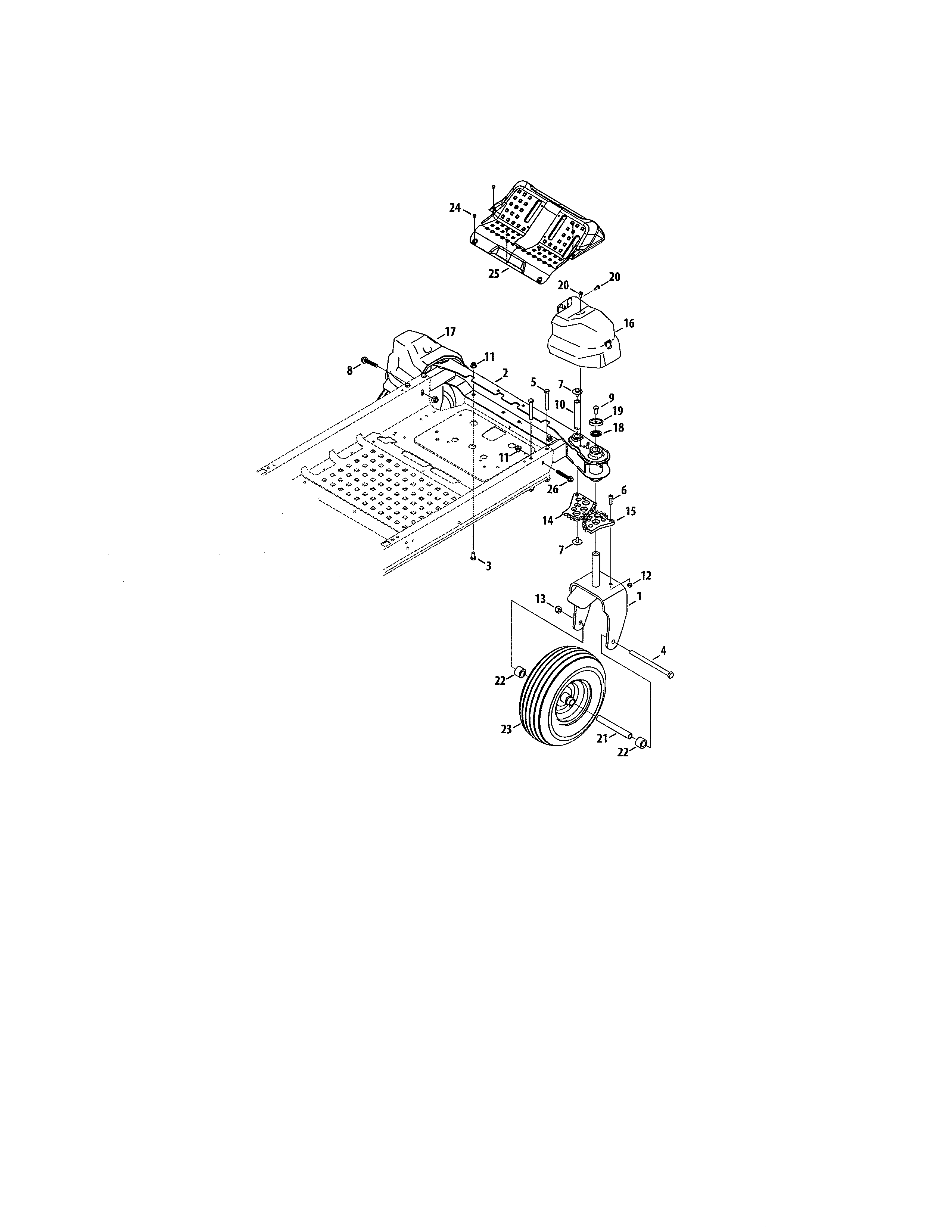 MTD 17ARCBDS099 wheel assembly diagram