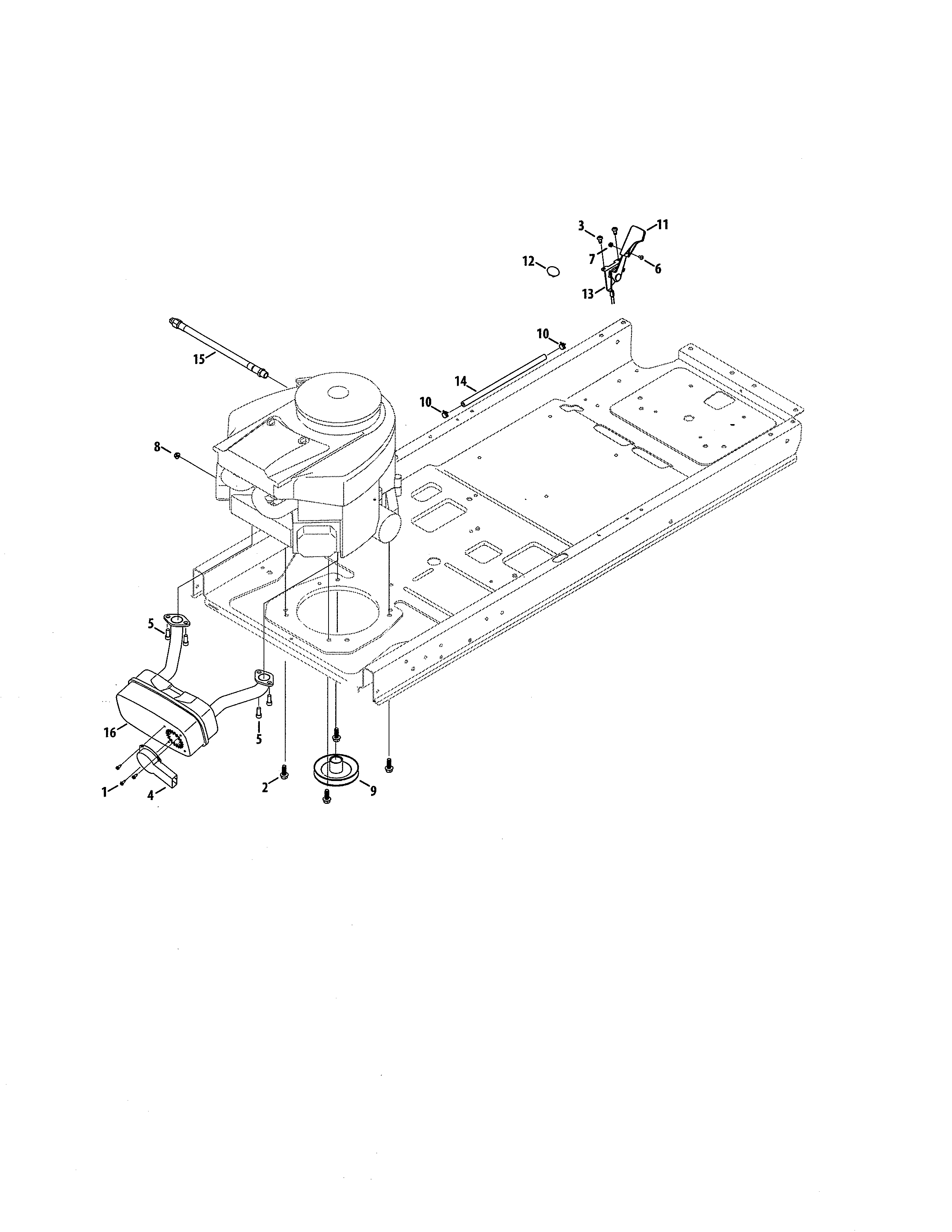 MTD 17ARCBDS099 engine/twin muffler diagram