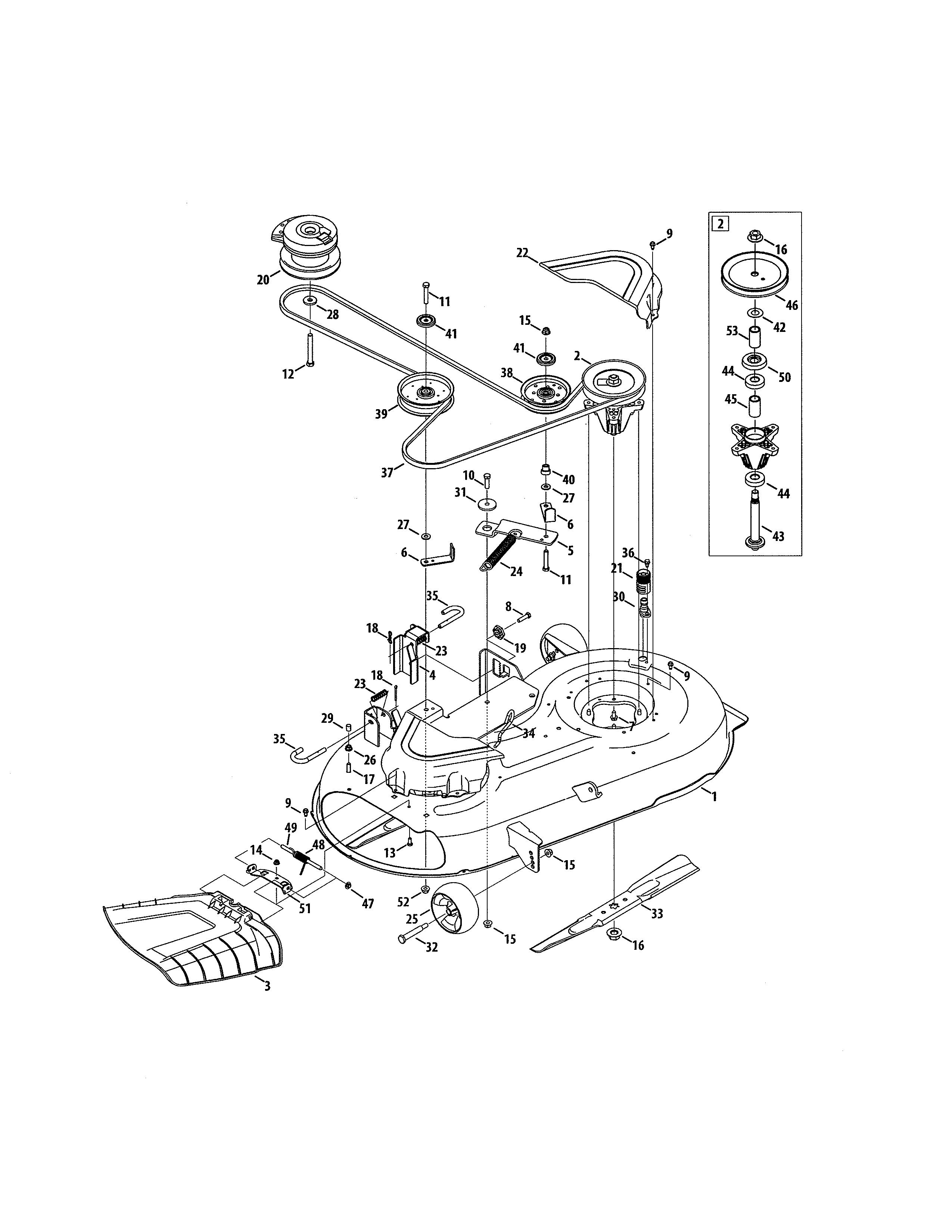 MTD 17ARCBDS099 deck/spindle diagram