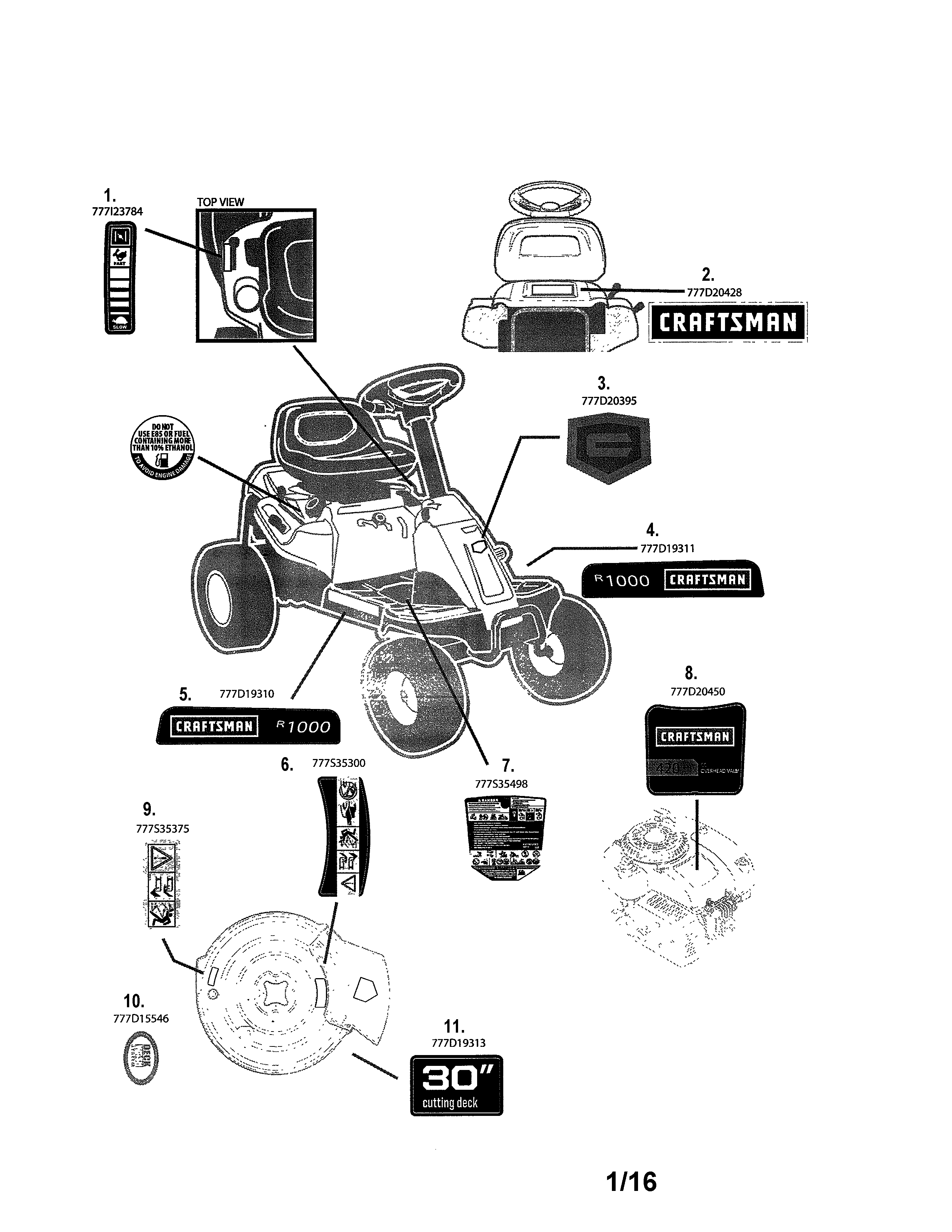 Craftsman 247290003 decals diagram