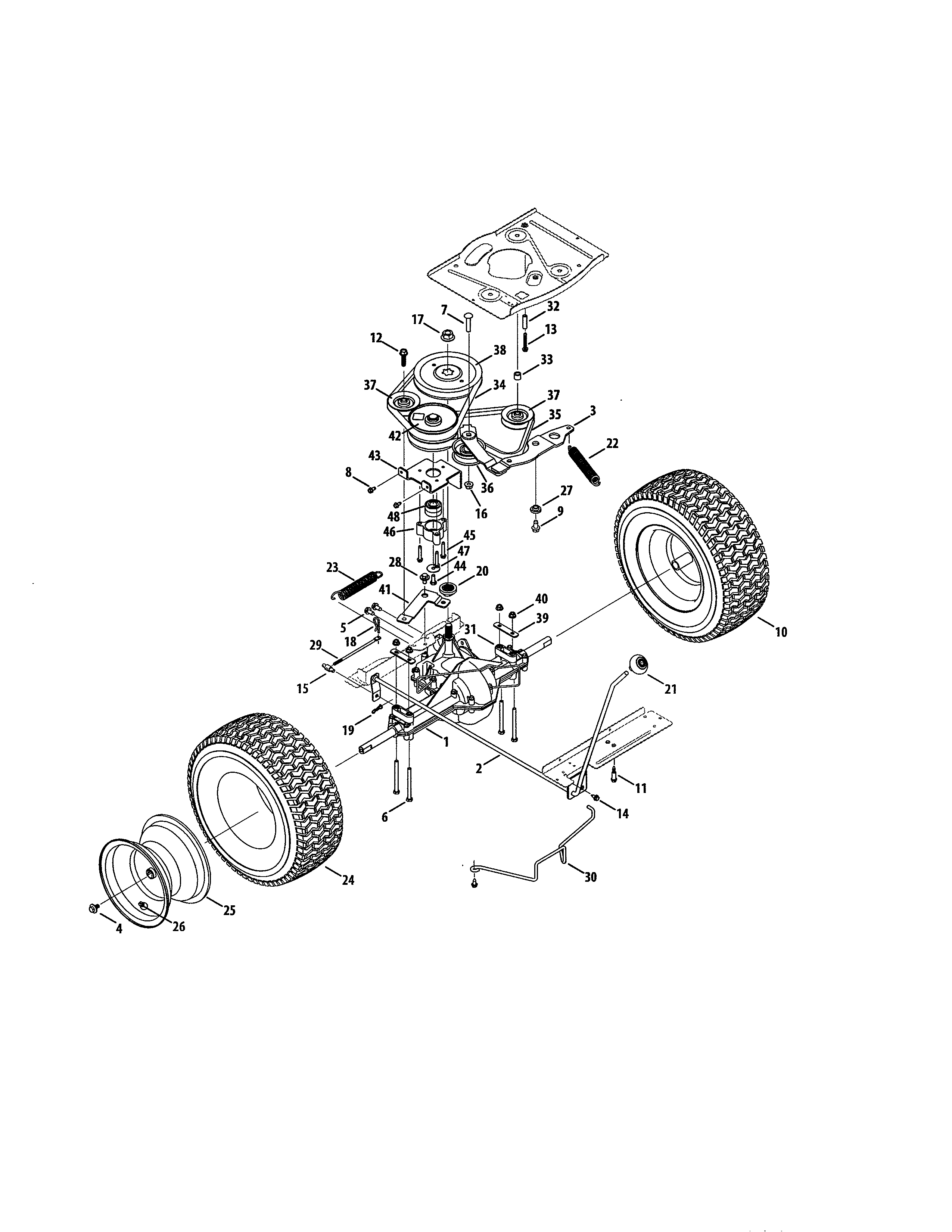 Craftsman 247290003 transmission/wheels diagram