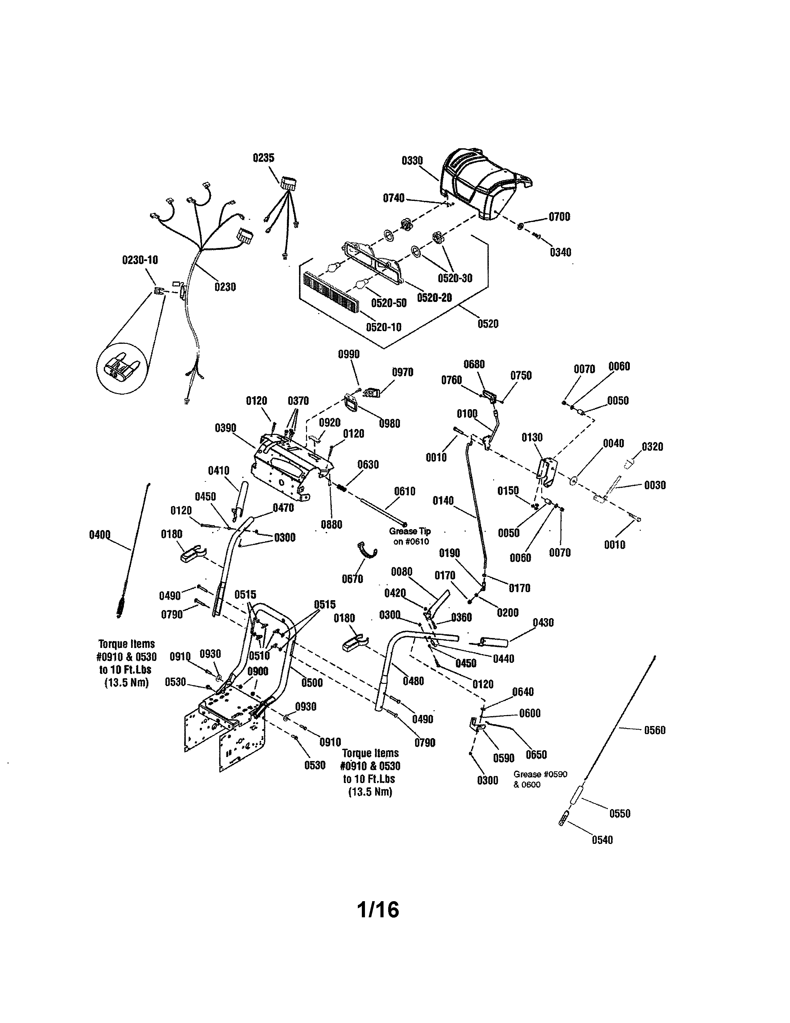 Snapper 1696002 handles & controls diagram