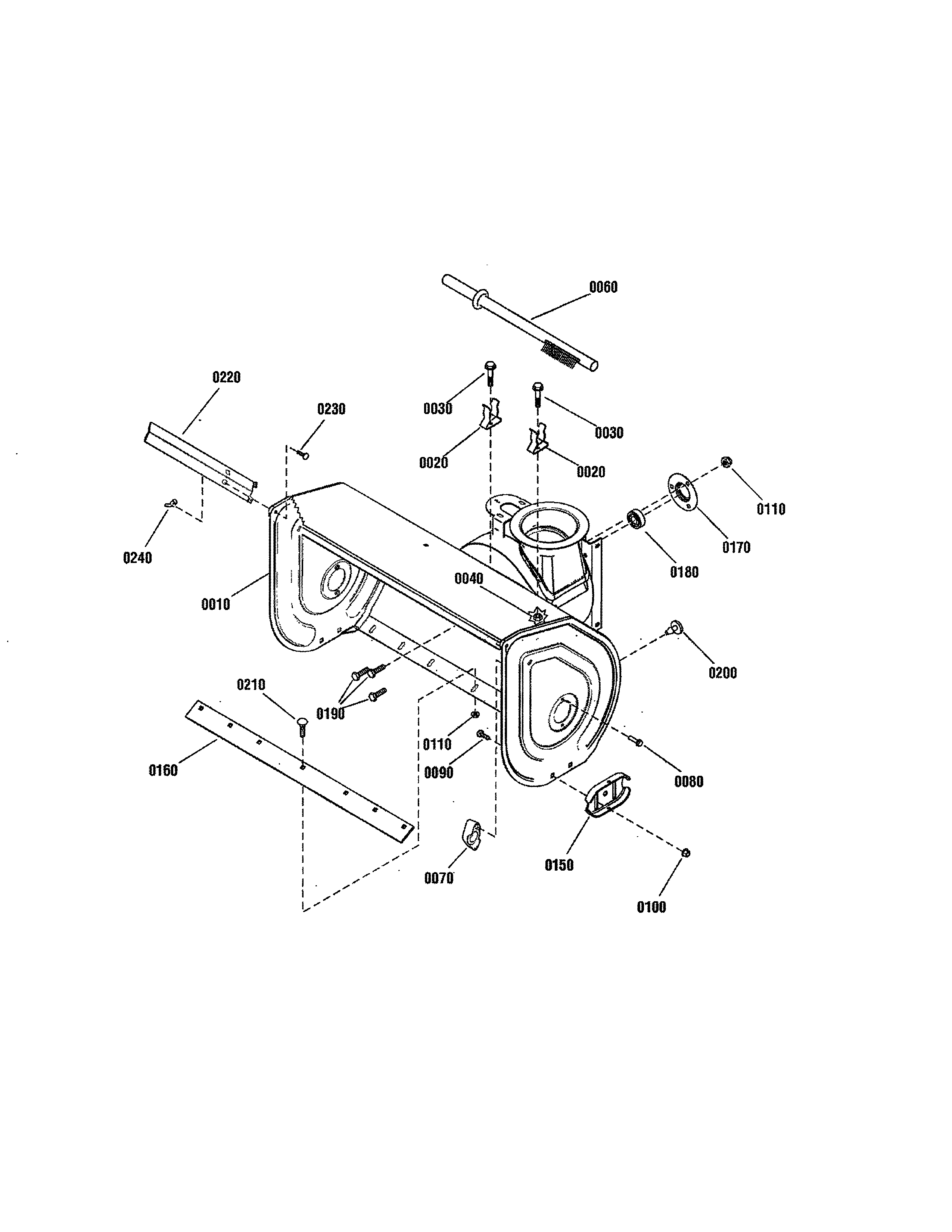 Snapper 1696002 auger housing diagram
