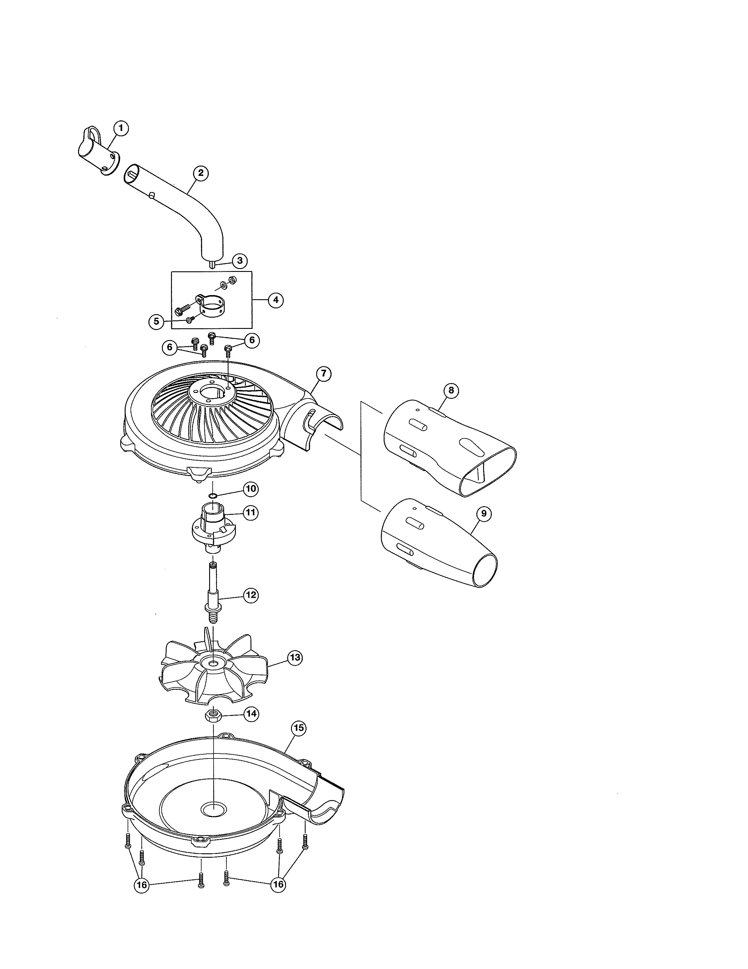 Craftsman 316794460 blower attachment diagram