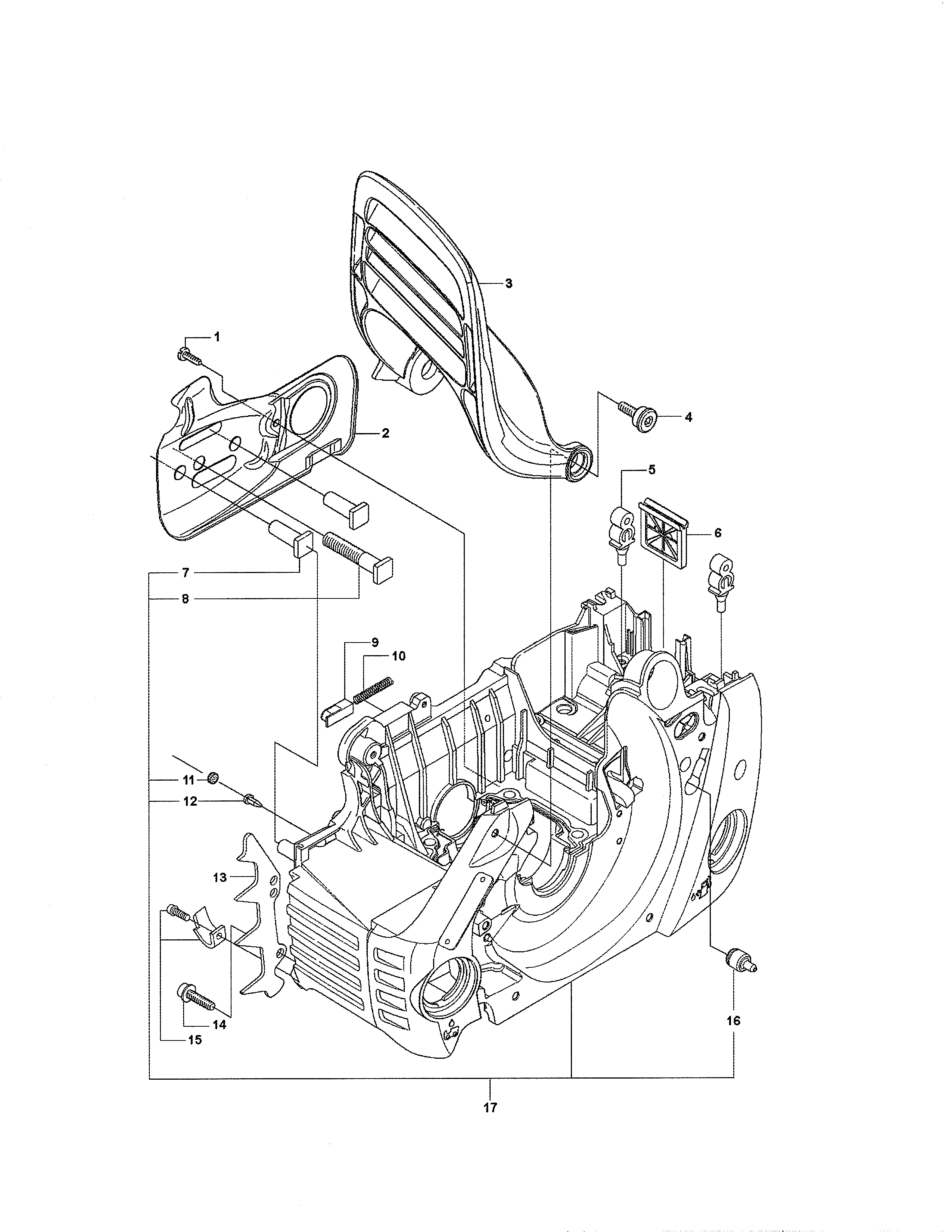 Husqvarna 455E crankcase diagram