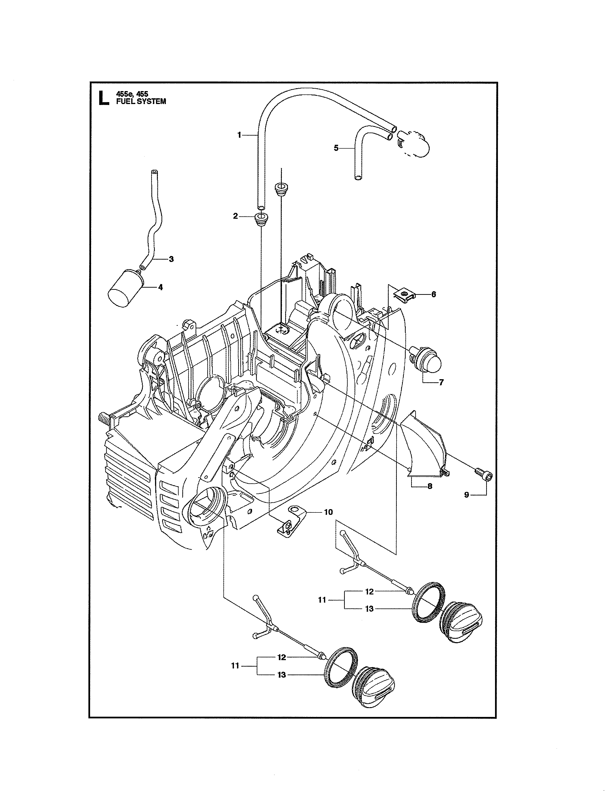 Husqvarna 455E fuel system diagram