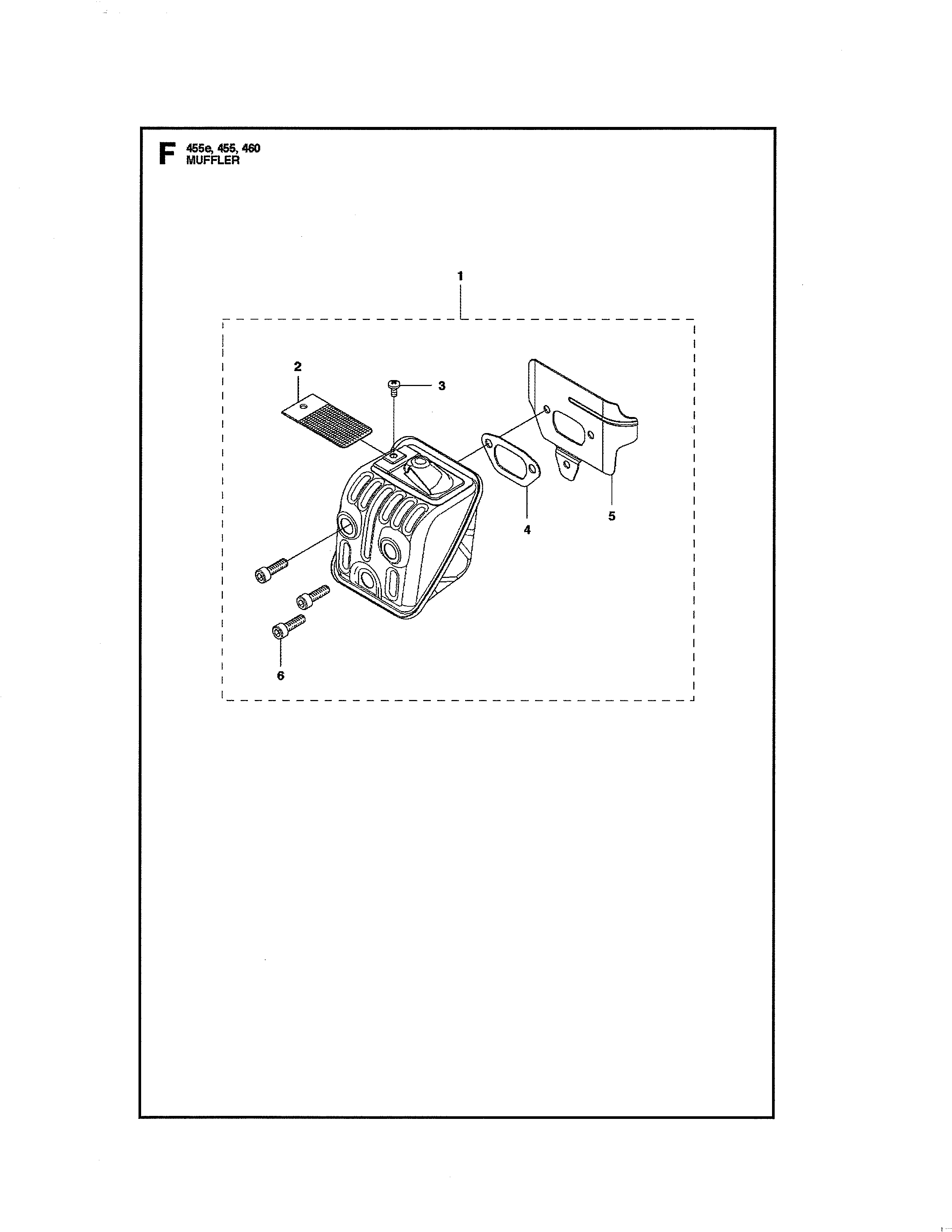 Husqvarna 455E muffler diagram