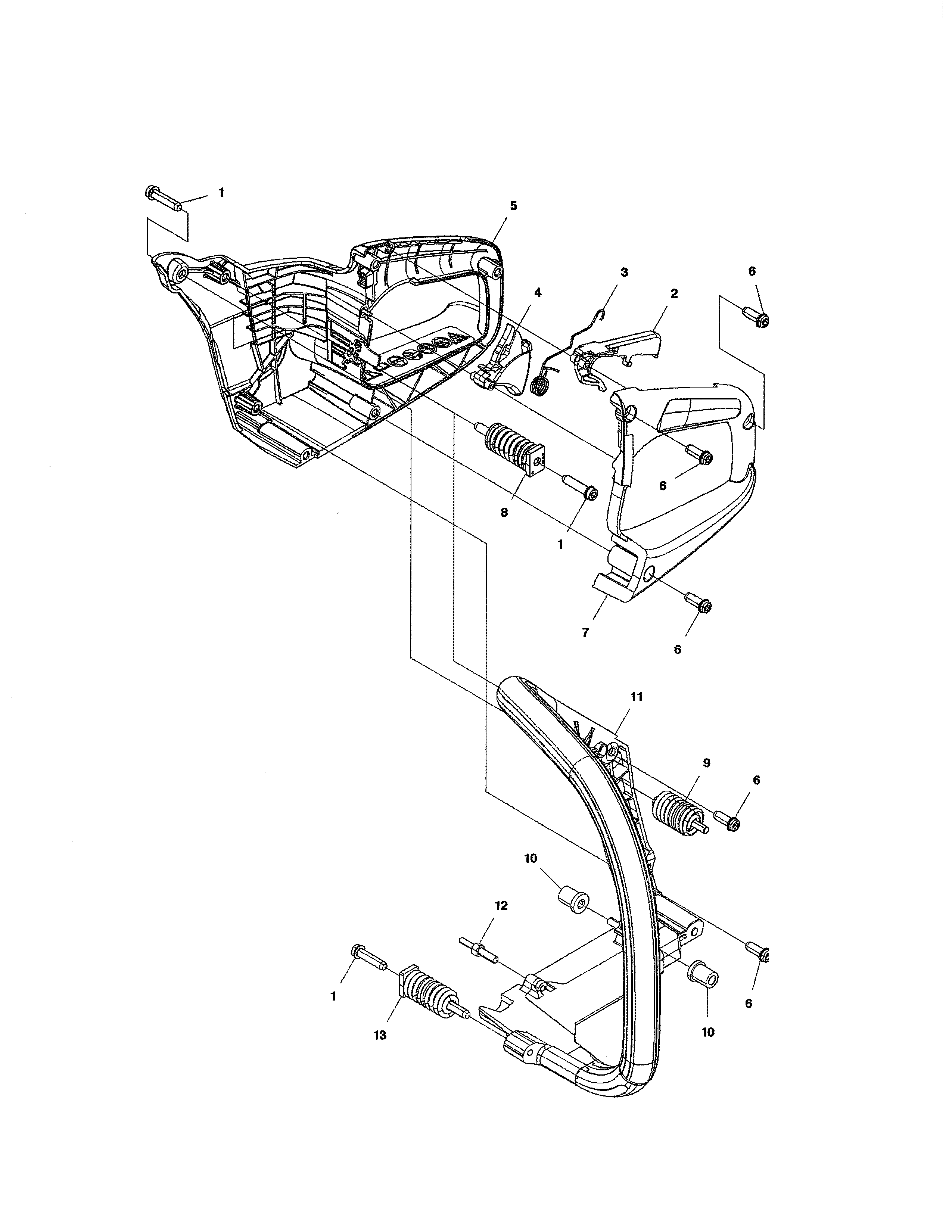 Husqvarna 455E RANCHER II handle diagram