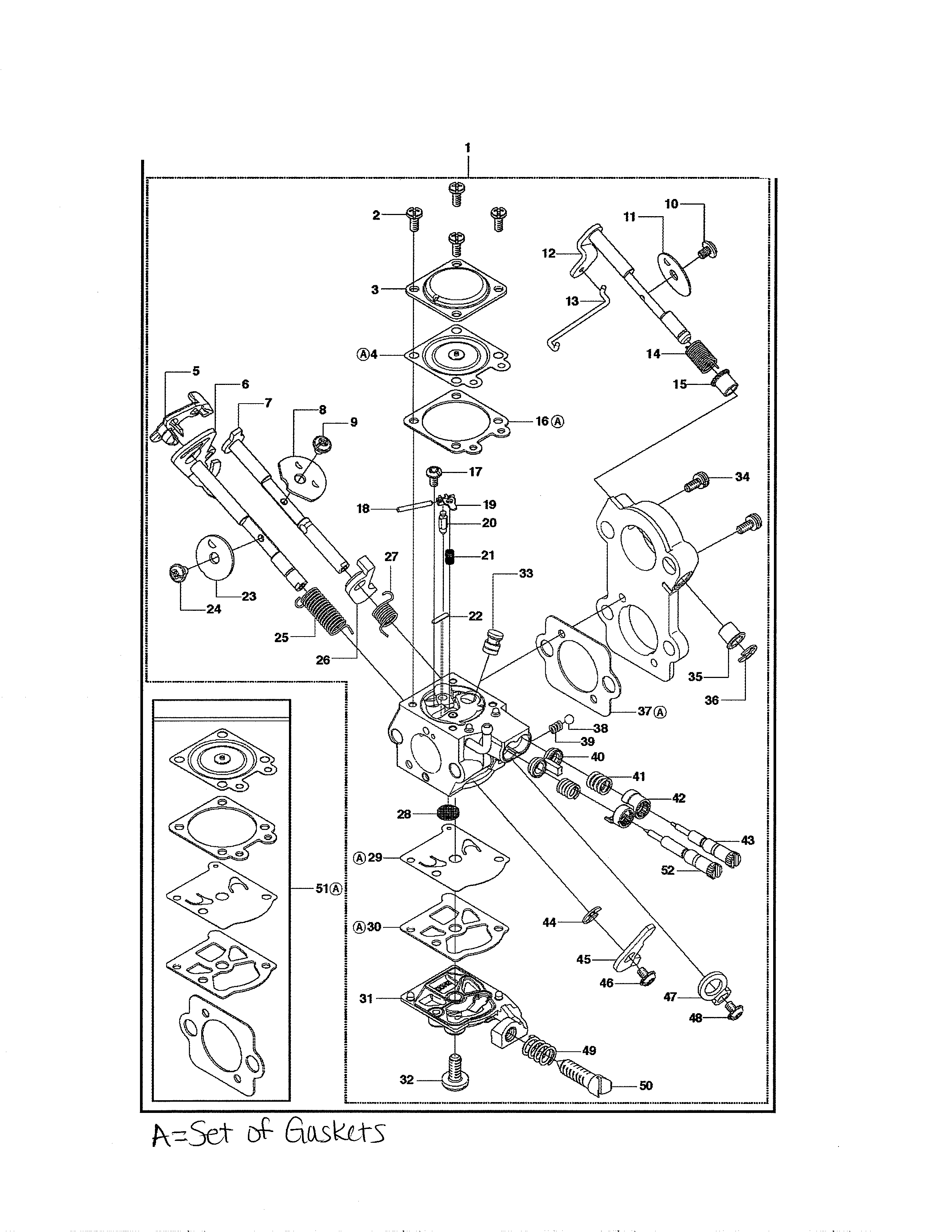 Husqvarna 460 carburetor details diagram