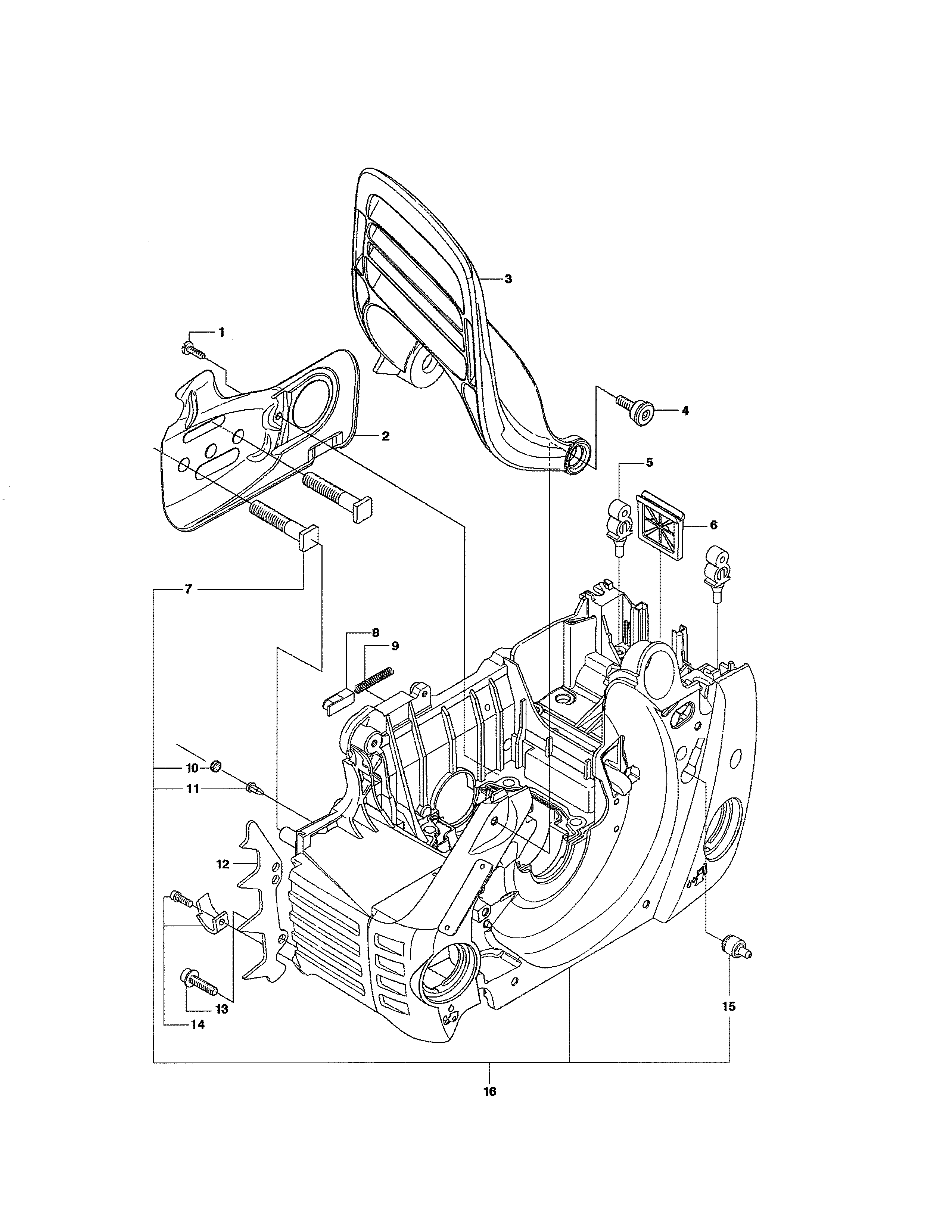 Husqvarna 460 crankcase diagram