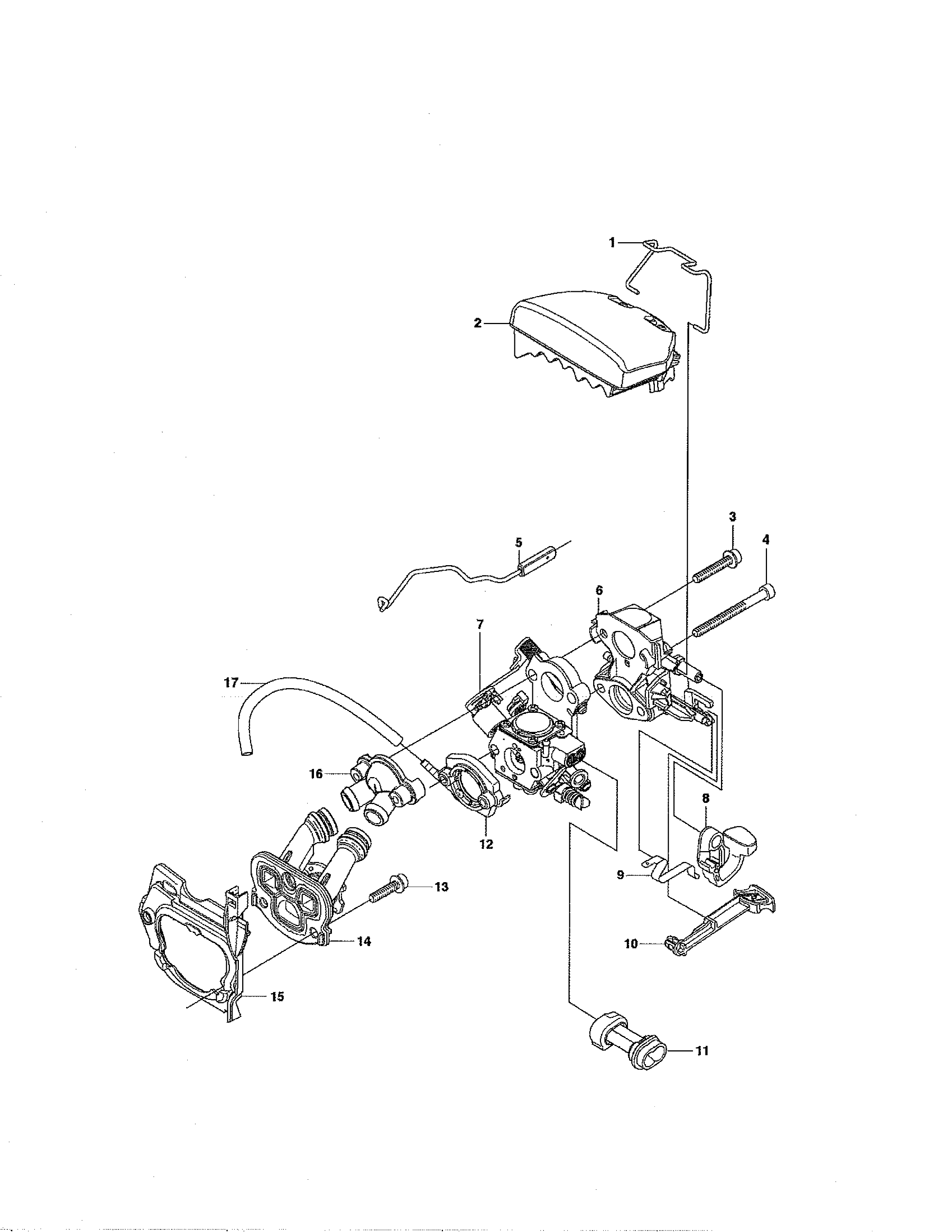 Husqvarna 965030298 carburetor/air filter diagram