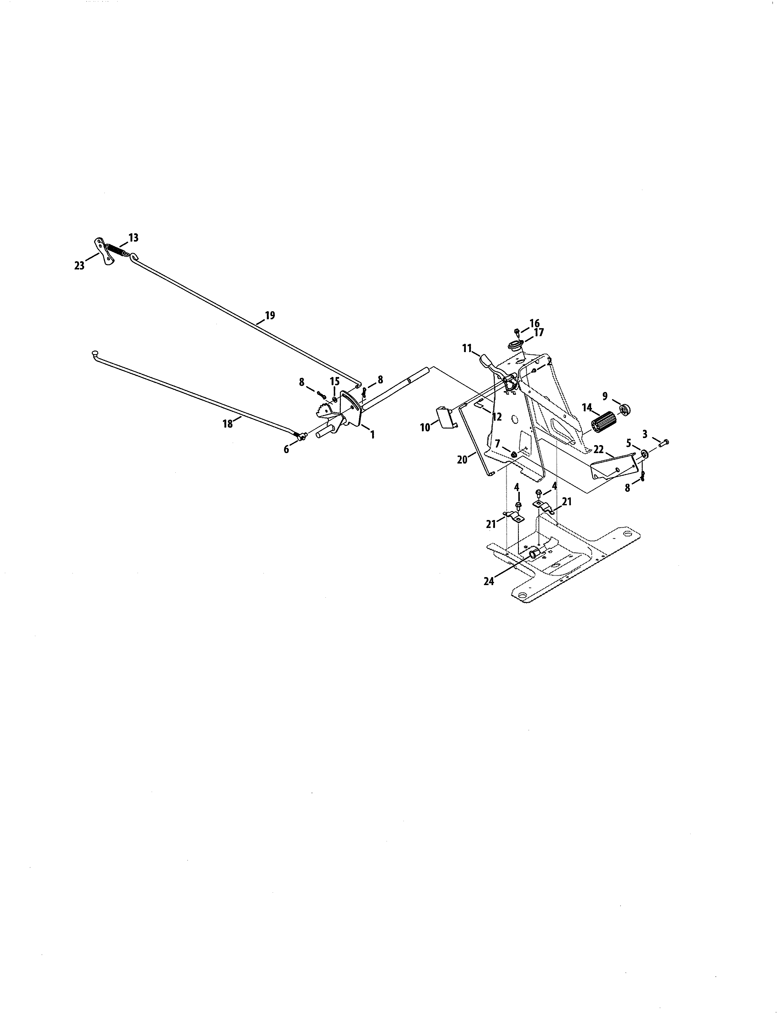 Craftsman 247290002 brake pedal & rod diagram