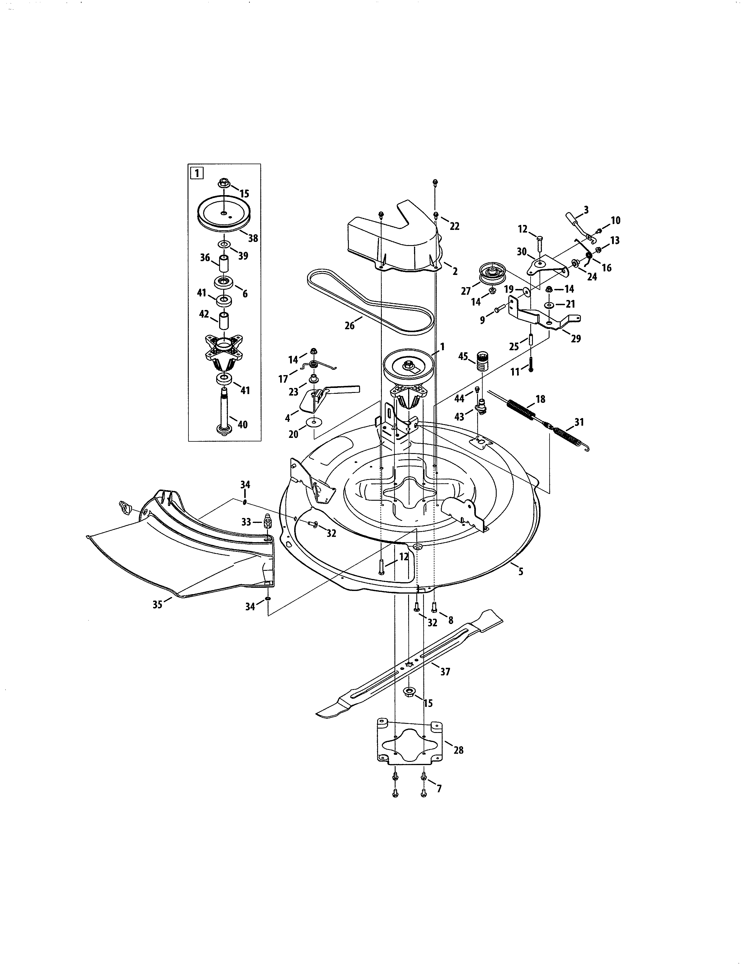 Craftsman 247290002 spindle pulley/deck diagram