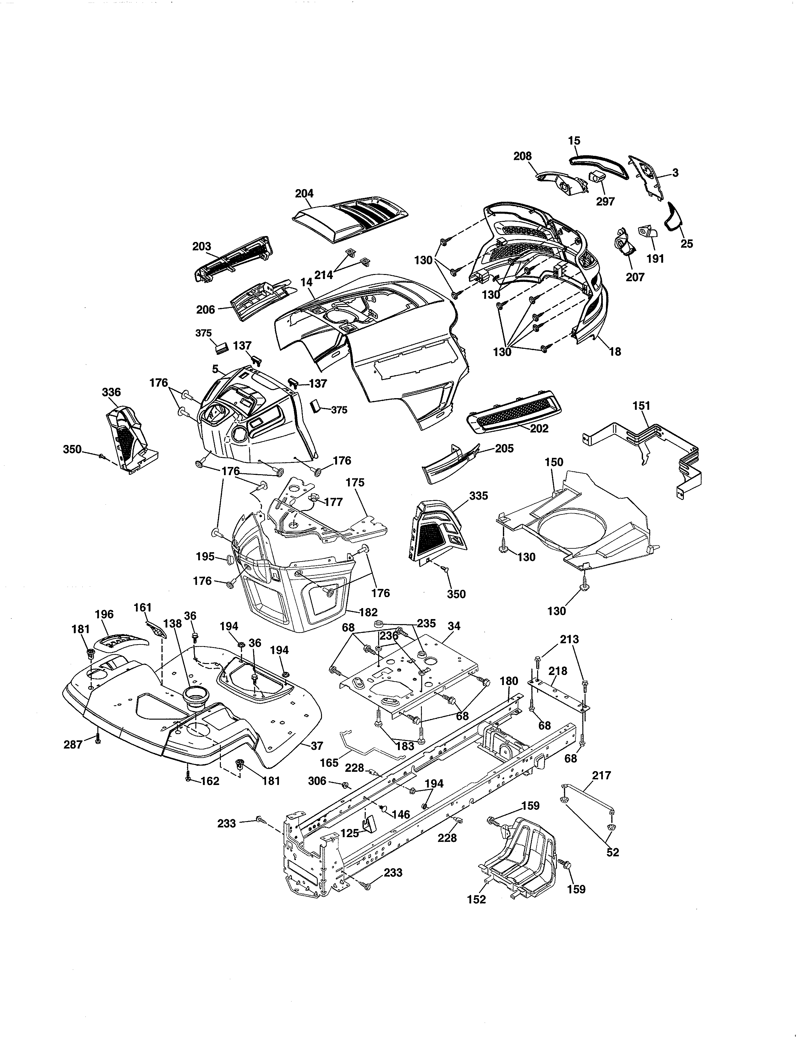 Husqvarna YT48CS-96043022400 chassis diagram