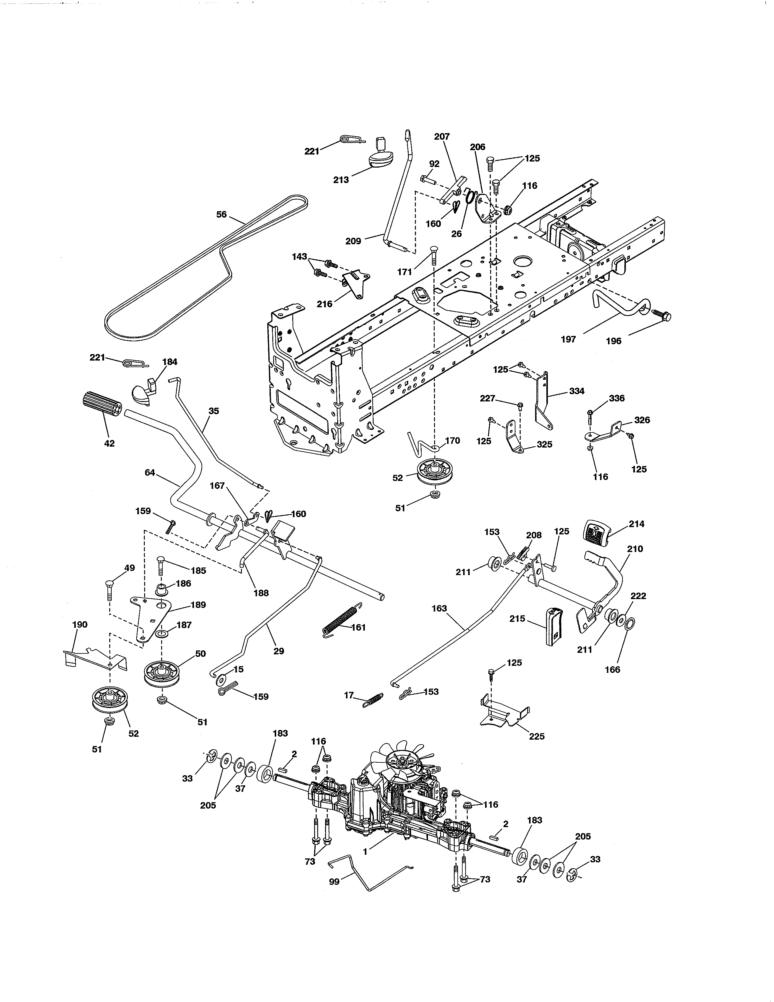 Husqvarna YT48CS-96043022400 drive diagram