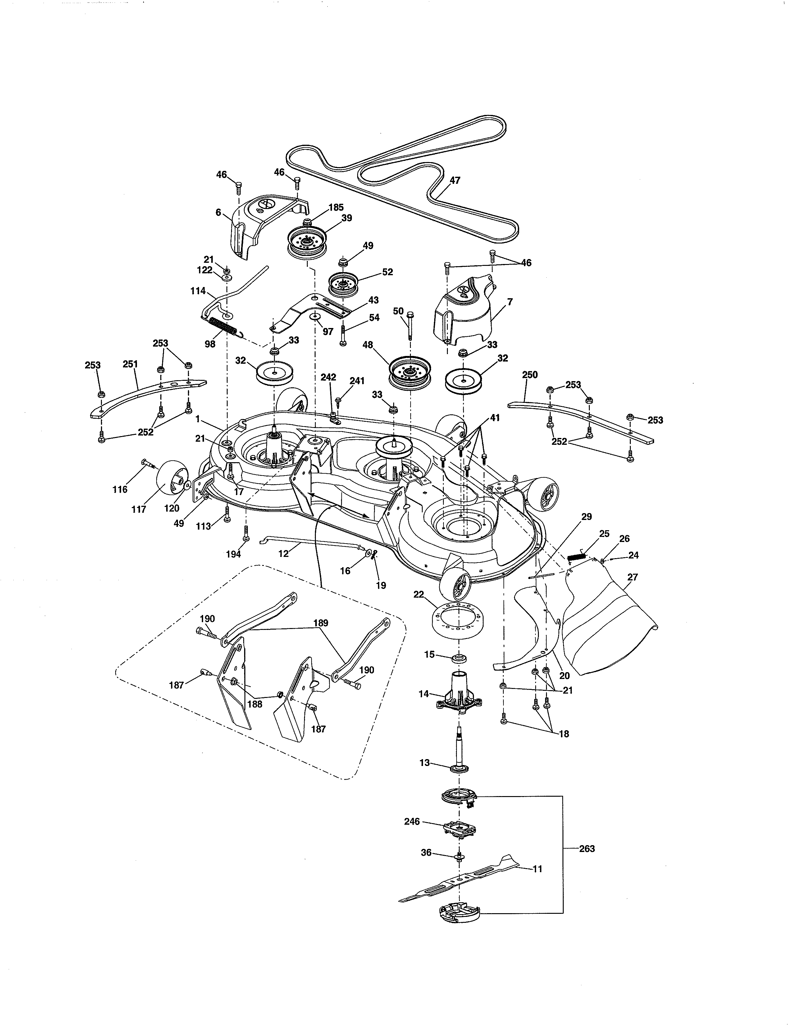 Husqvarna YT48CS-96043022400 mower deck diagram