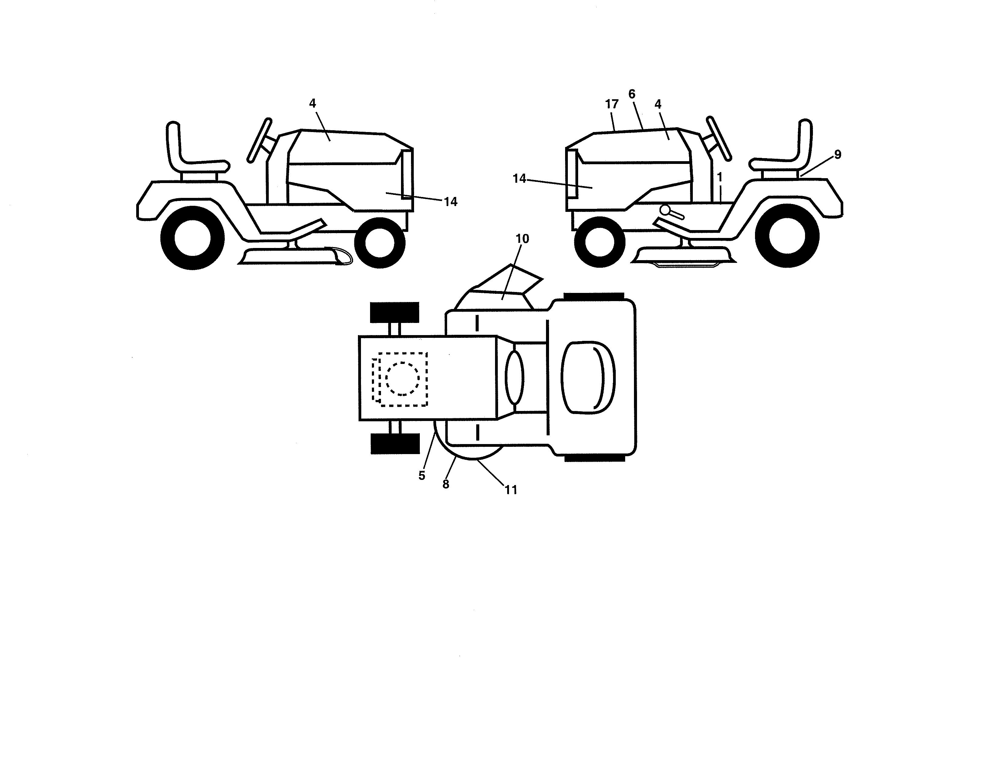 Husqvarna YT48CS-96043022400 decals diagram