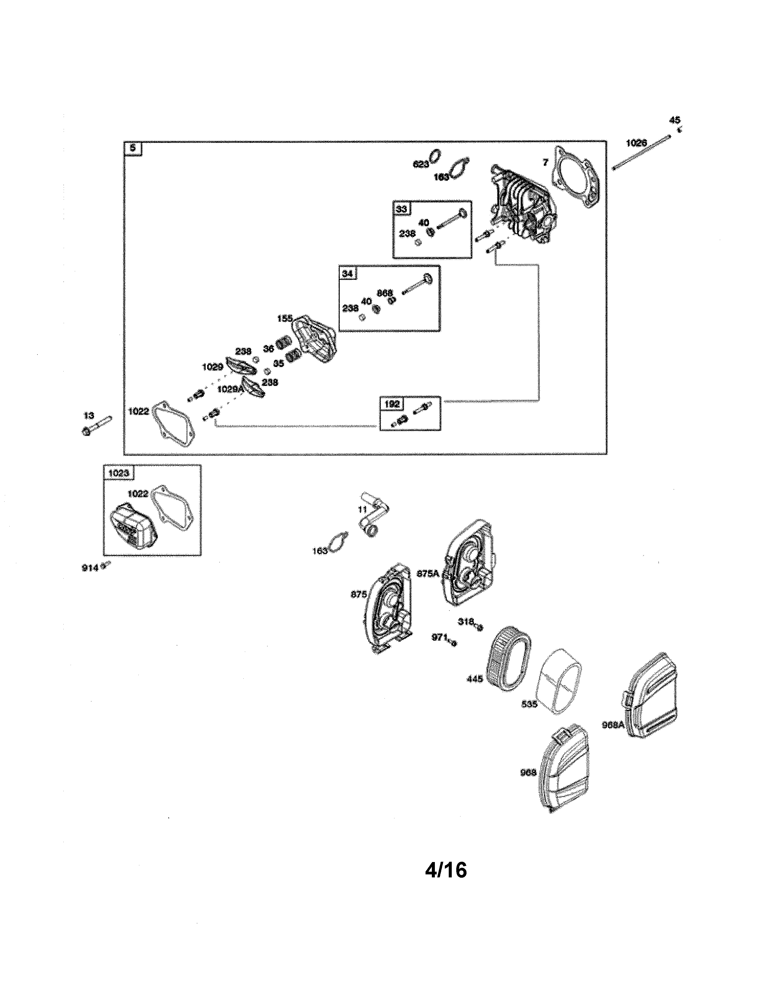 Husqvarna 96145001901 air cleaner/cylinder head diagram