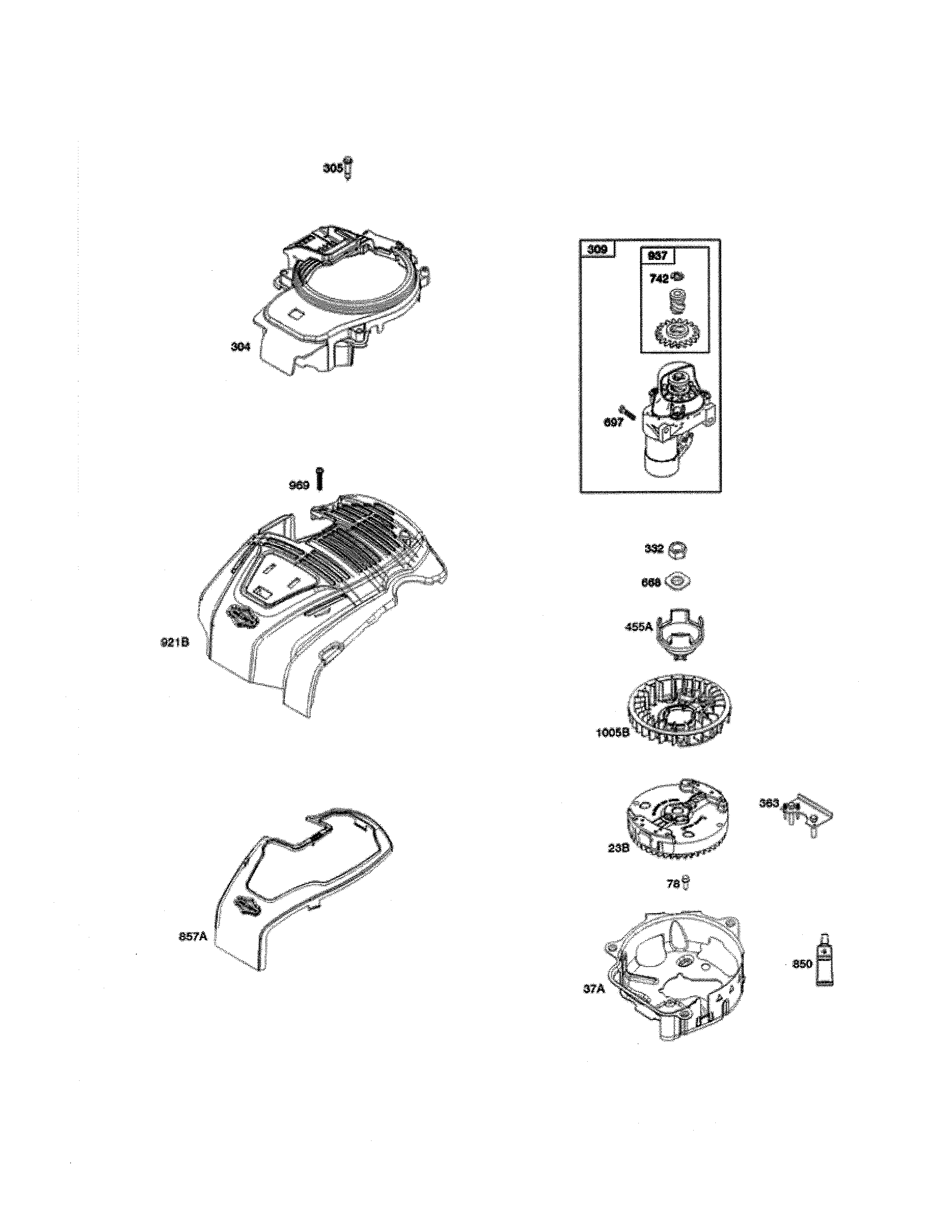 Husqvarna 96145001901 motor-starter/flywheel diagram