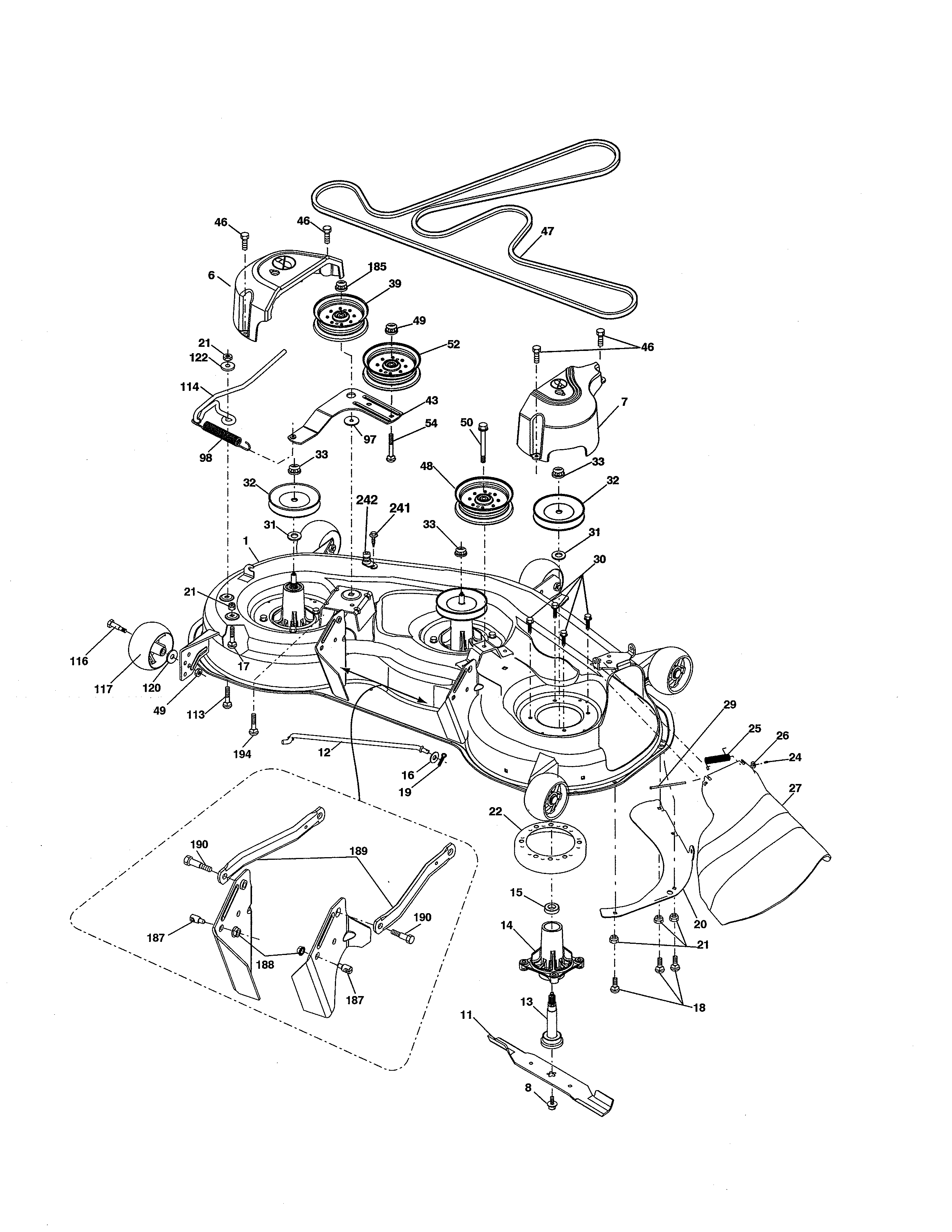 Husqvarna 917240442 mower deck diagram