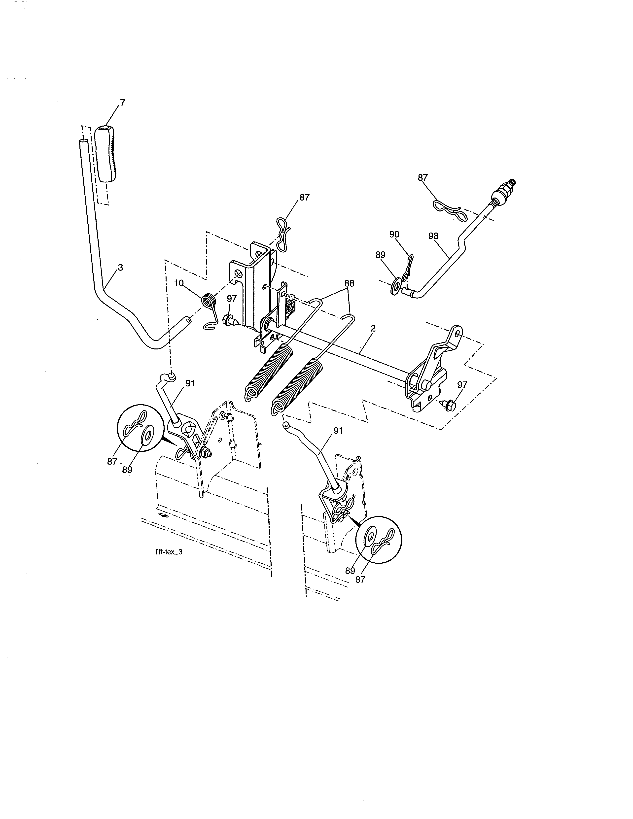 Husqvarna 917240442 mower lift diagram