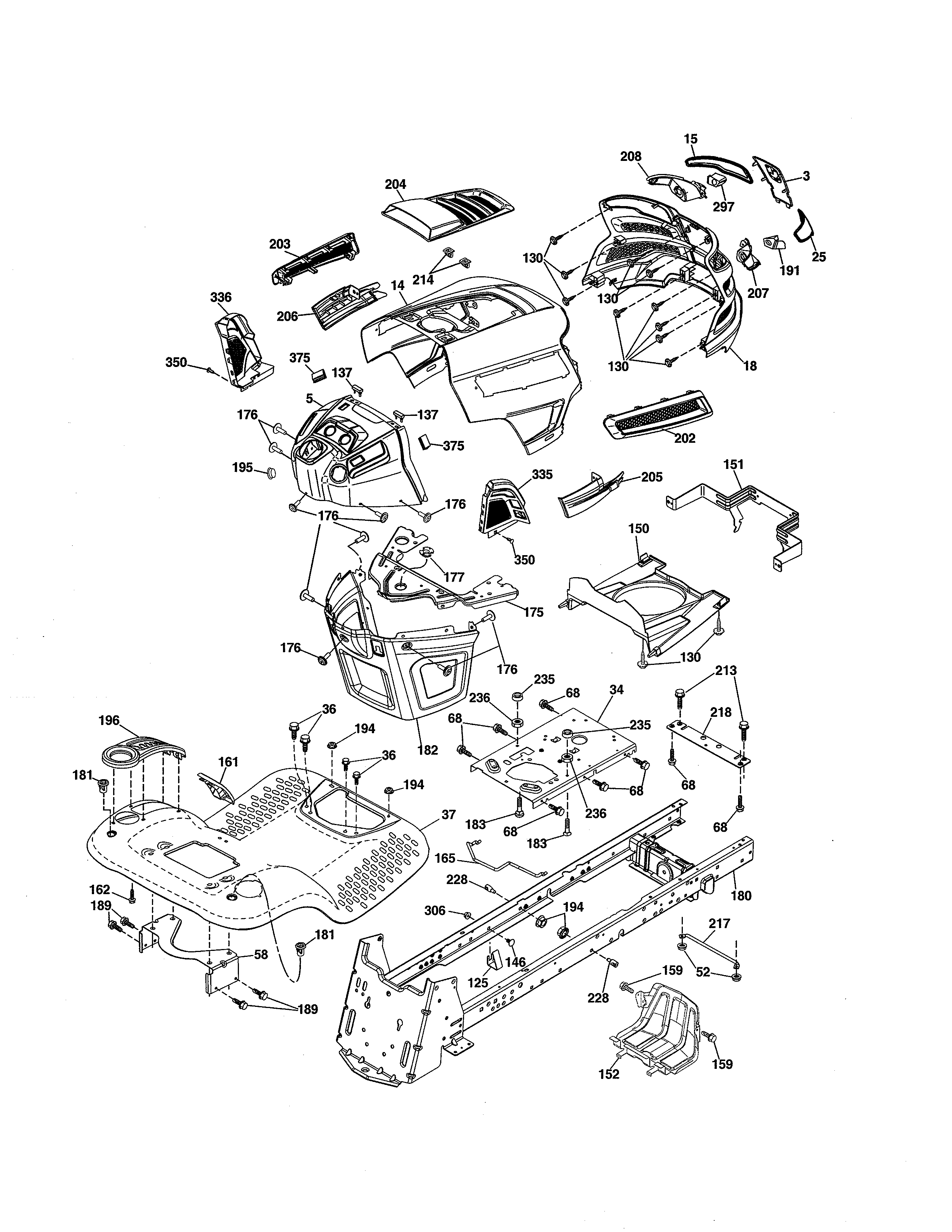 Husqvarna 96043022500 chassis diagram