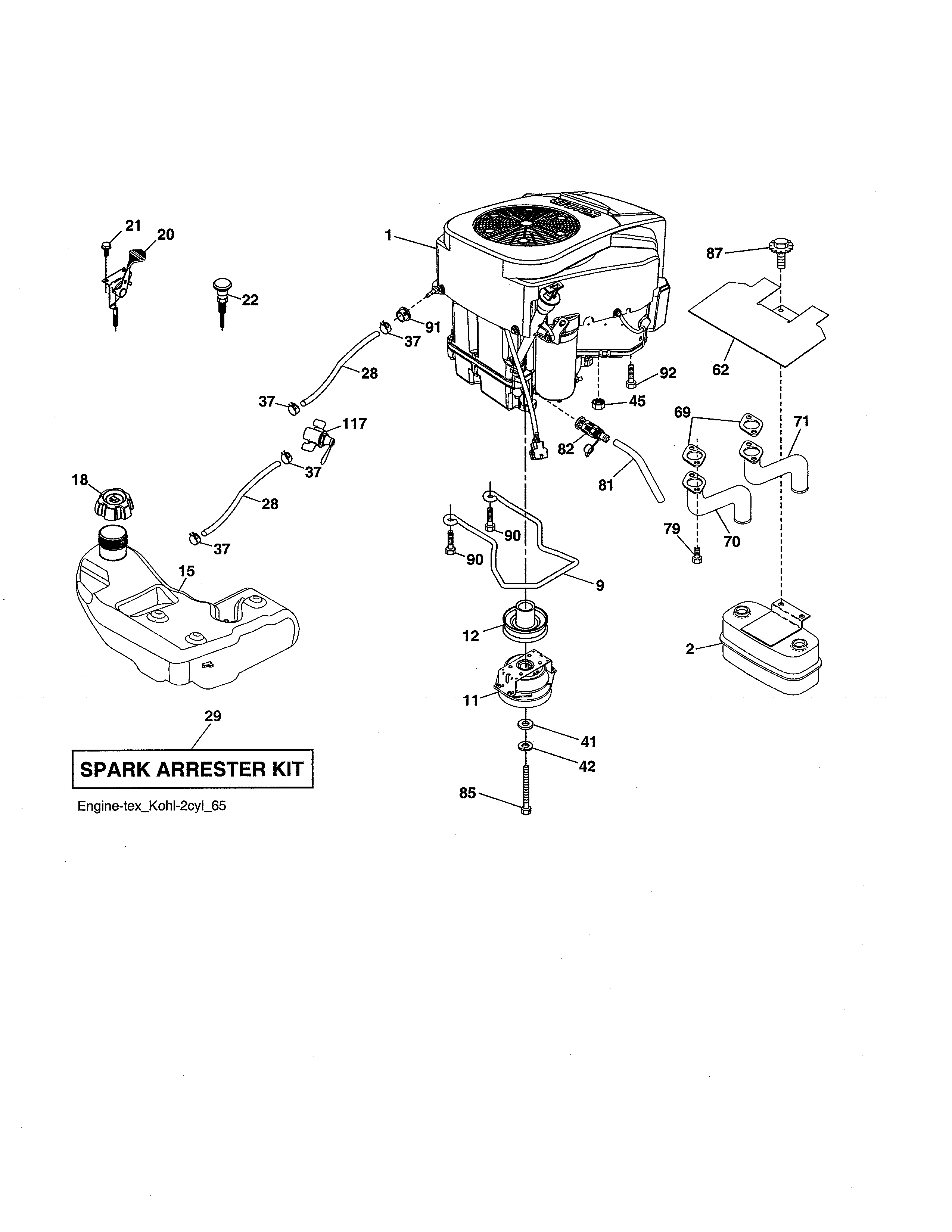 Husqvarna 96043022500 engine diagram