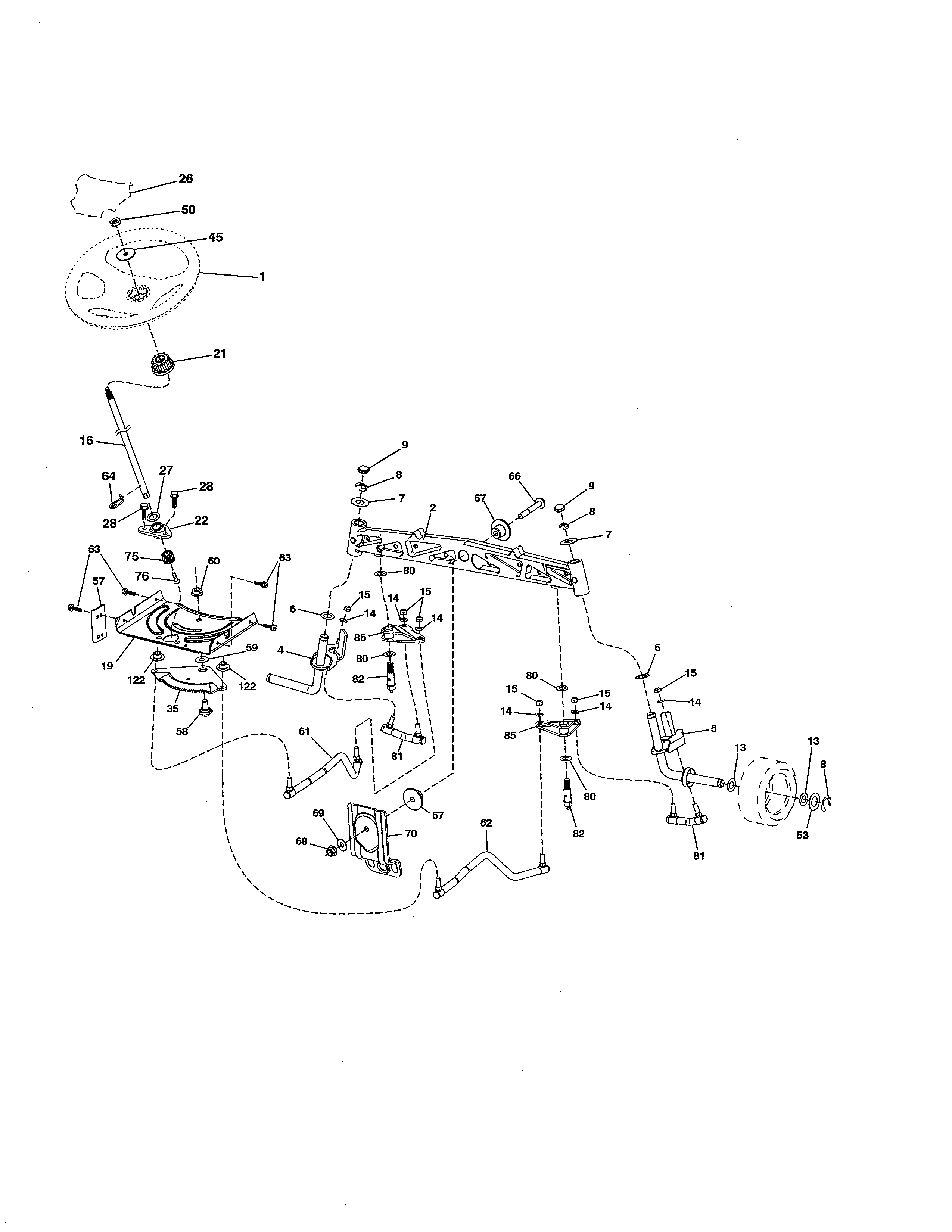 Husqvarna 96043022500 steering diagram