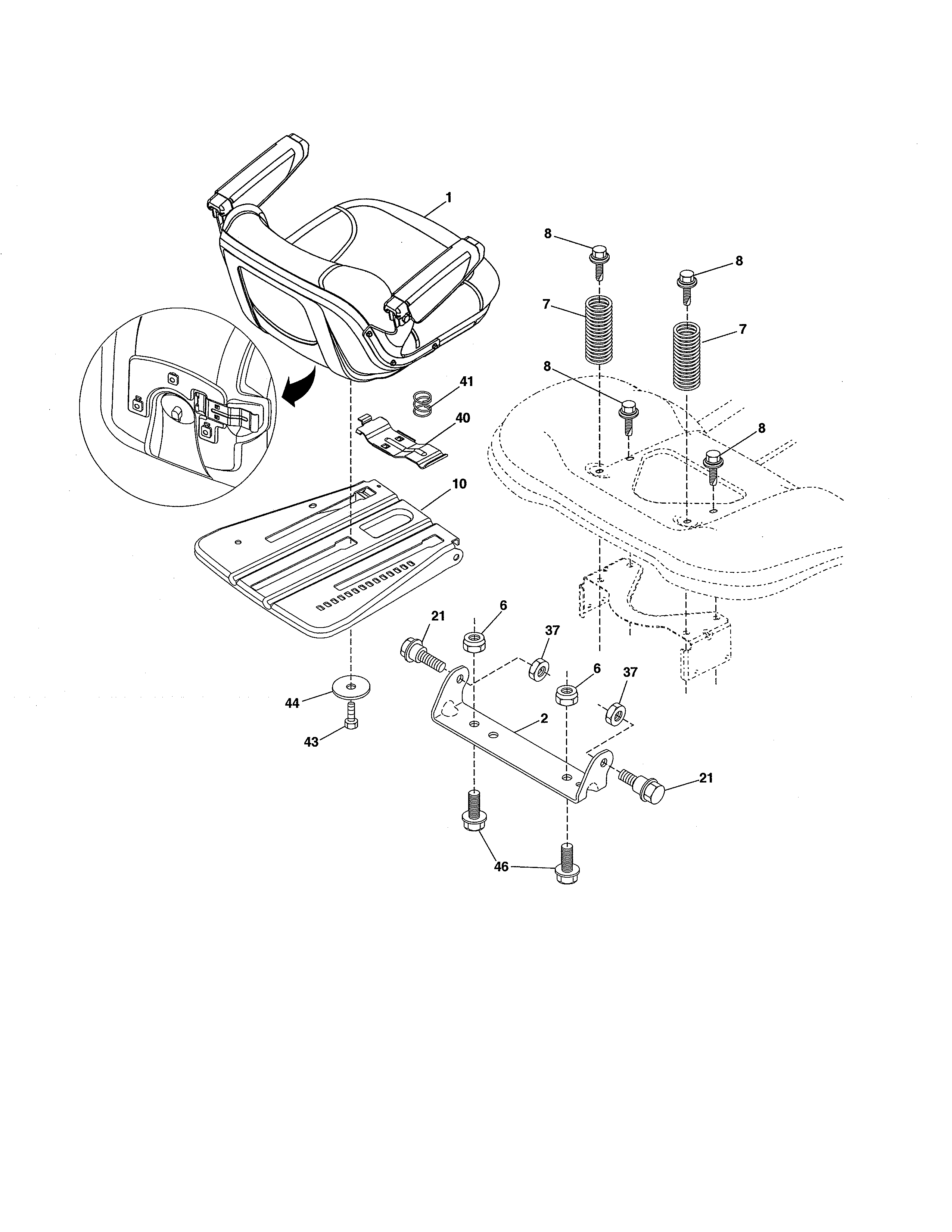 Husqvarna 96043022500 seat diagram