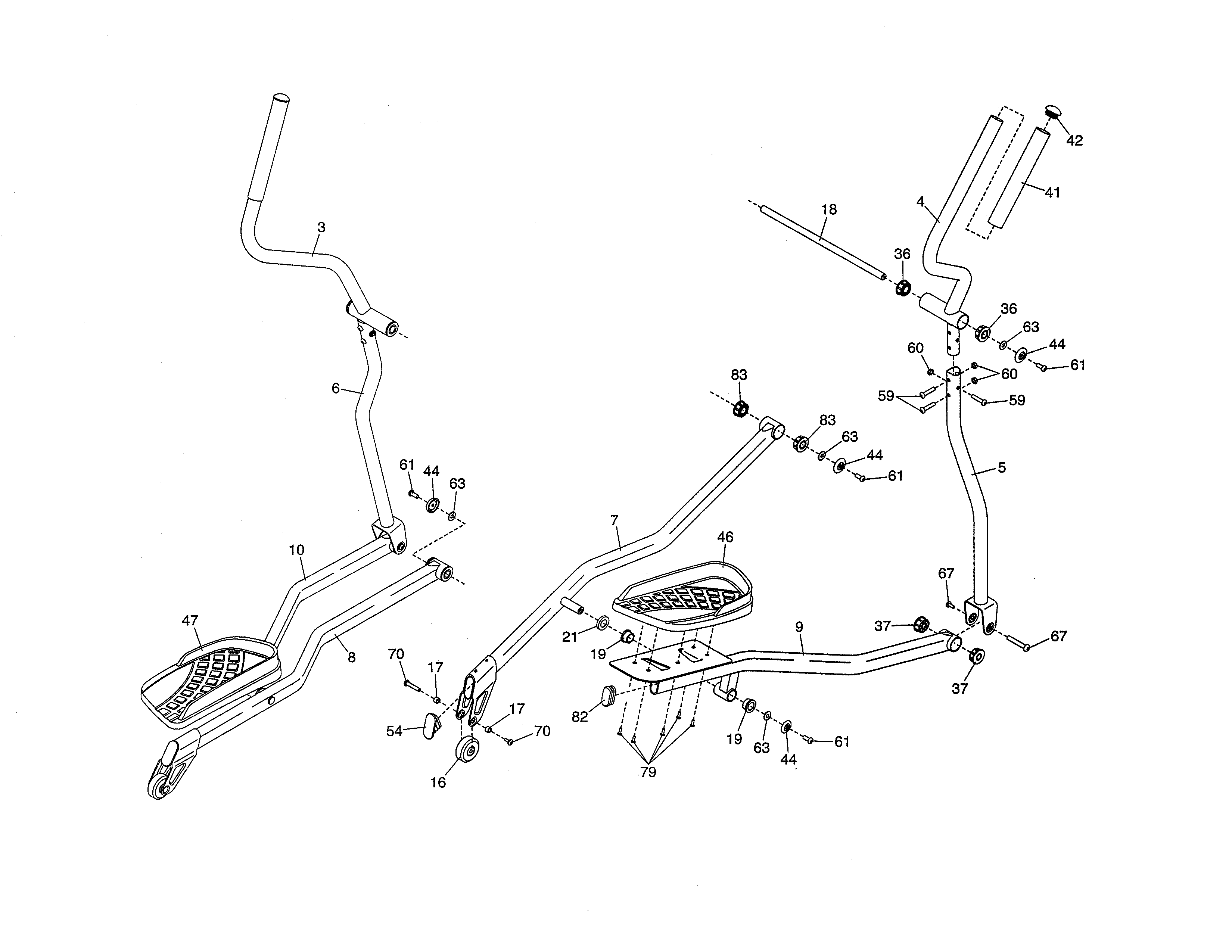 Proform 831239352 pedals/arms diagram